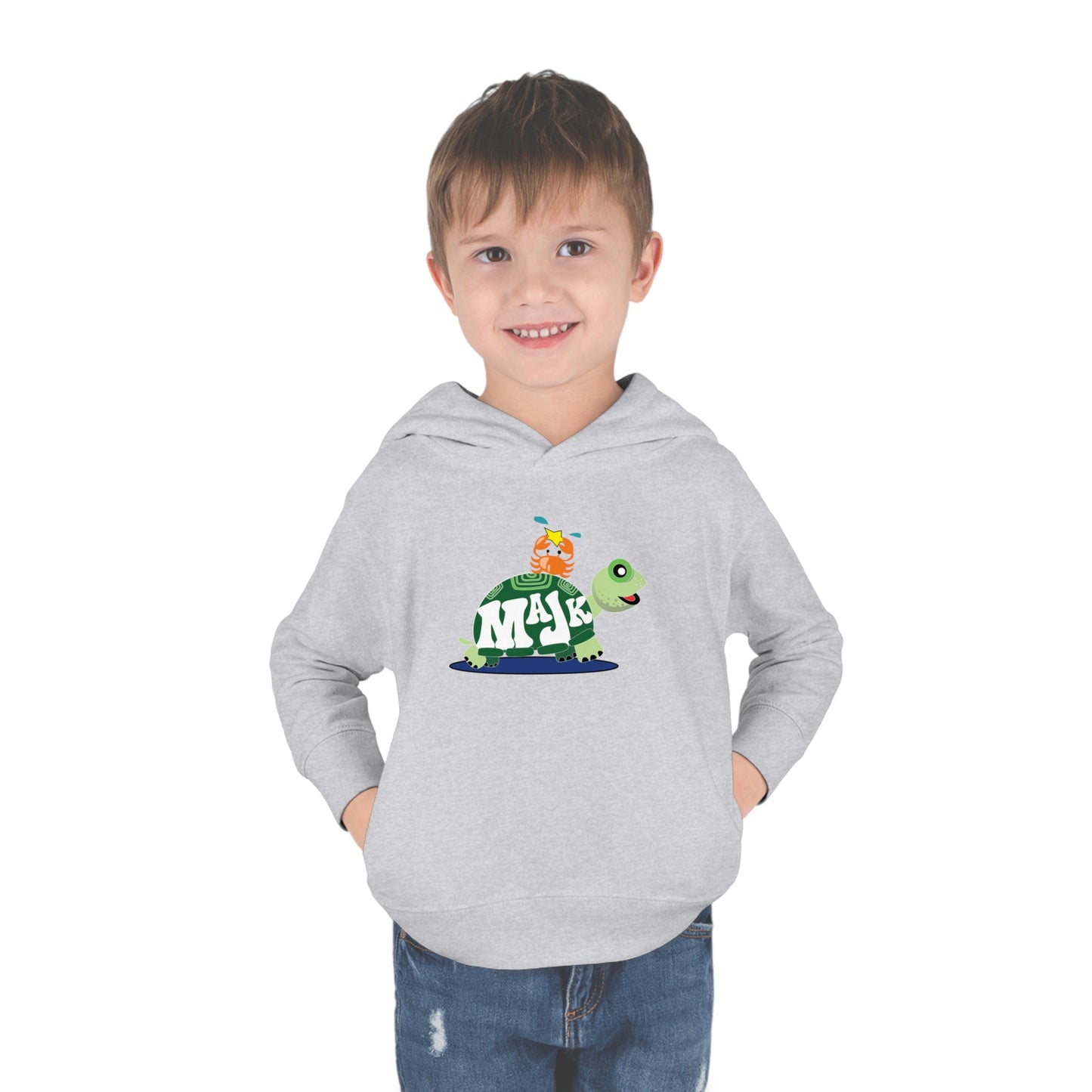 Toddler Pullover, Fleece Hoodie "Besties" (Aqua Logo on back)
