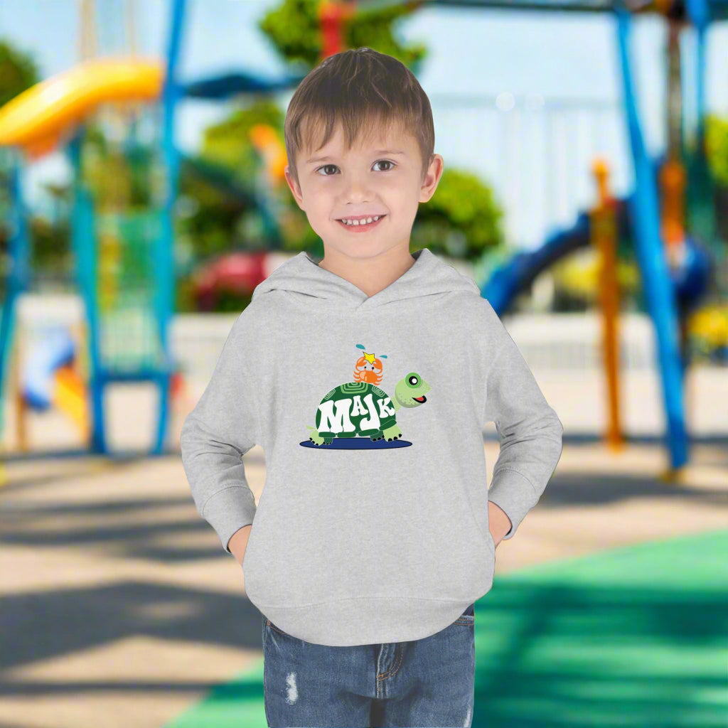 Toddler Pullover, Fleece Hoodie "Besties" (Aqua Logo on back)