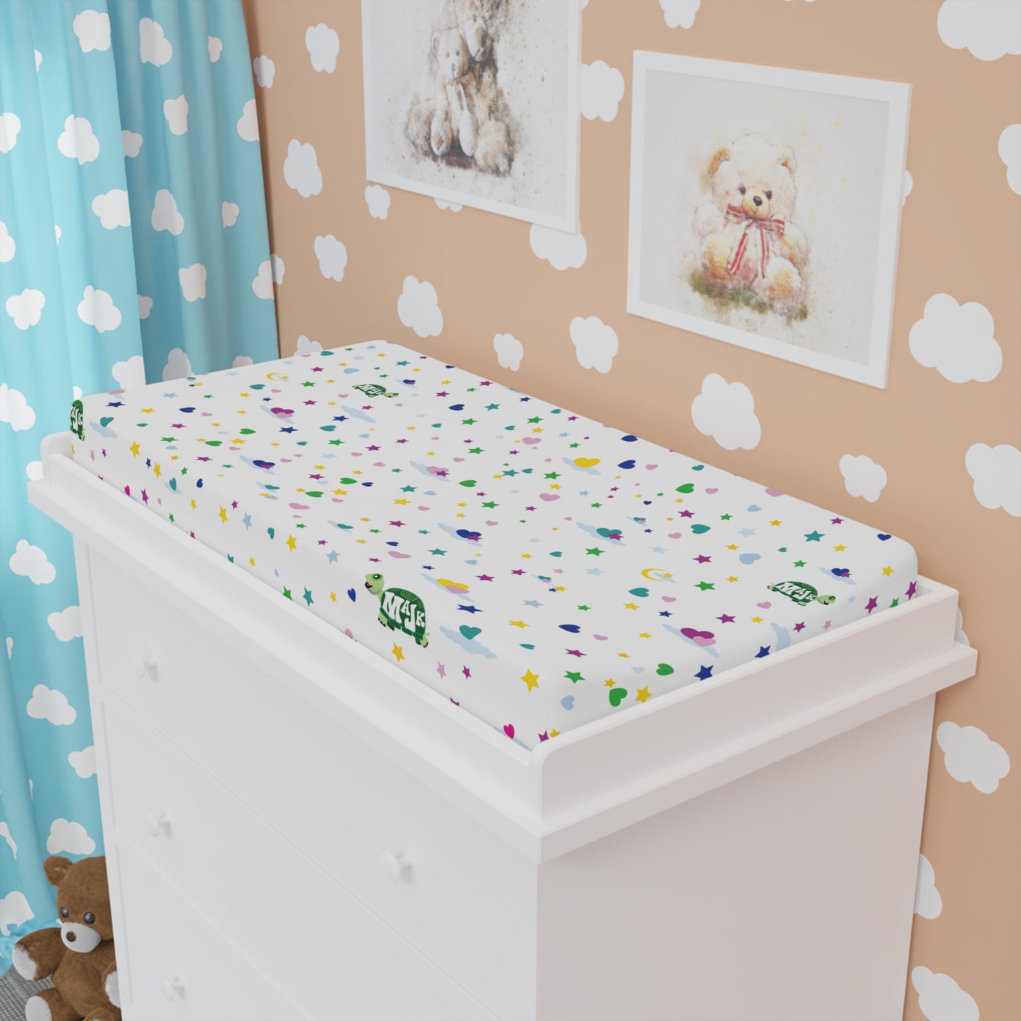 Baby Changing Pad Cover "Sweet Dreams Collection" (White)