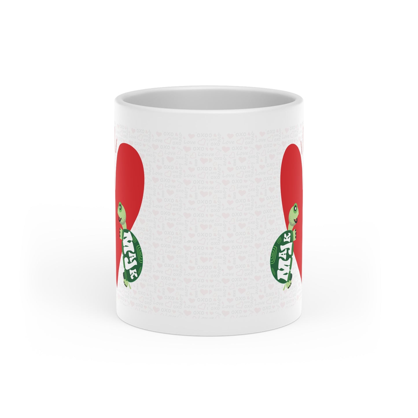 Heart-Shaped Mug "Turtally Love You" (white)