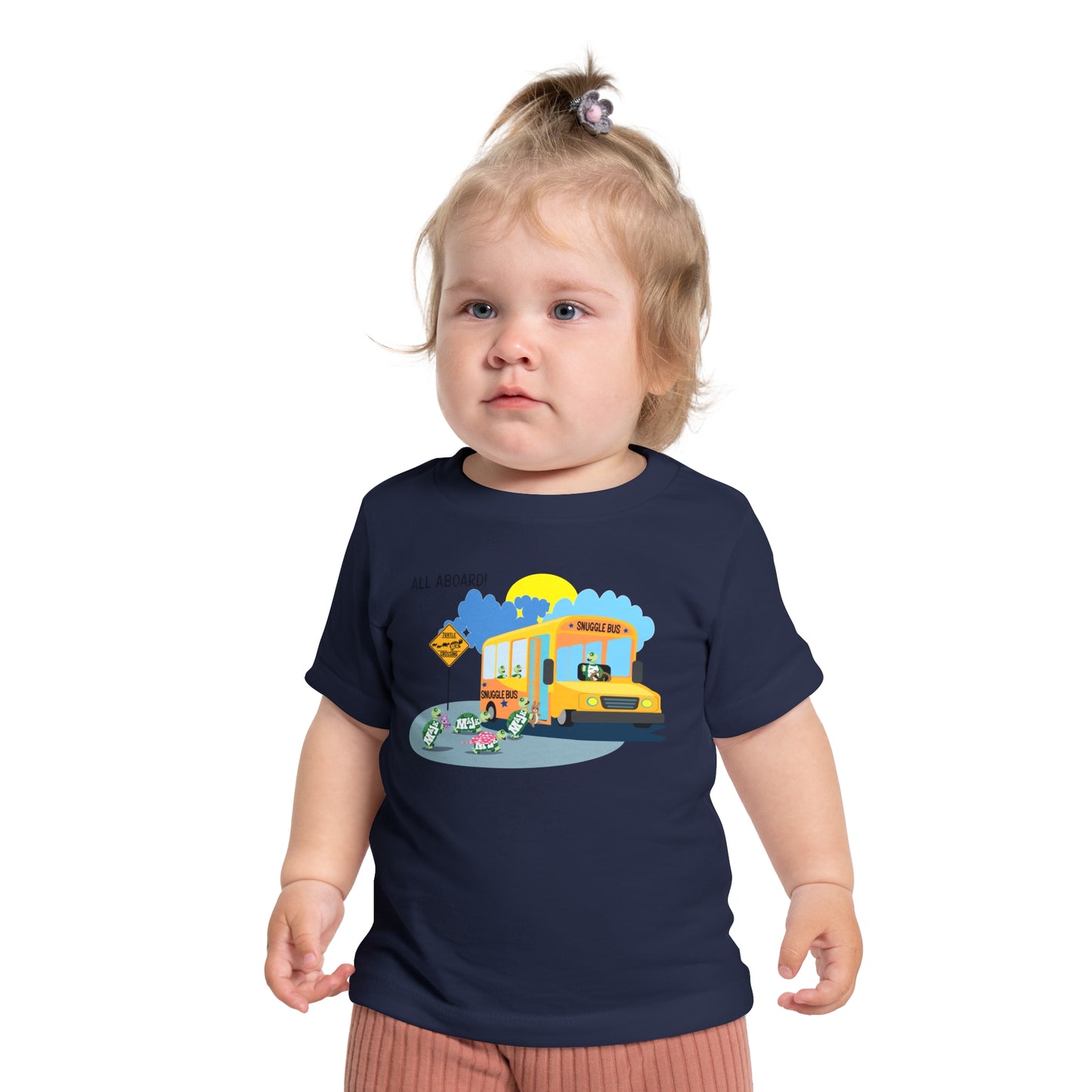 Baby Short Sleeve T-Shirt " All Aboard The Snuggle Bus"