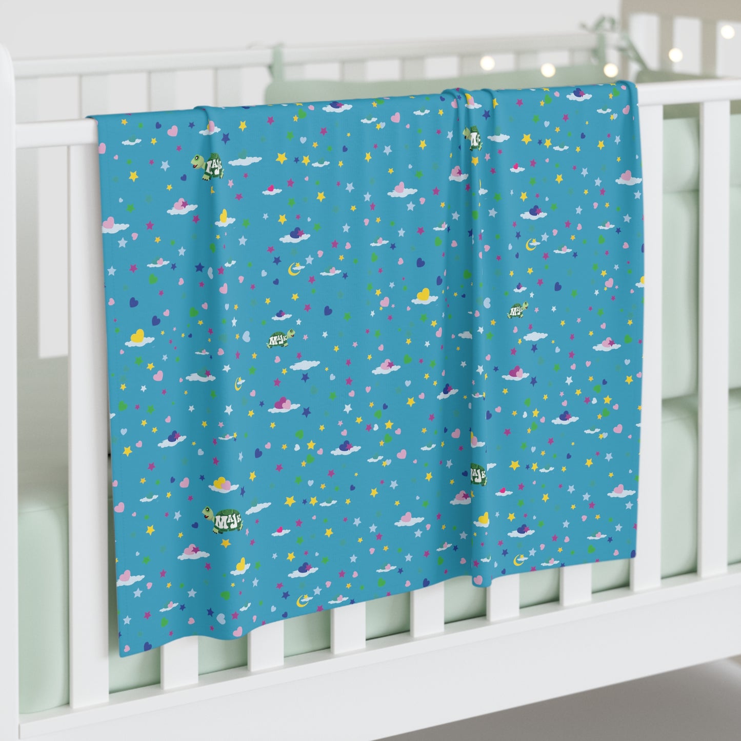 Baby Swaddle Blanket "Sweet Dreams Little One" (Aqua)
