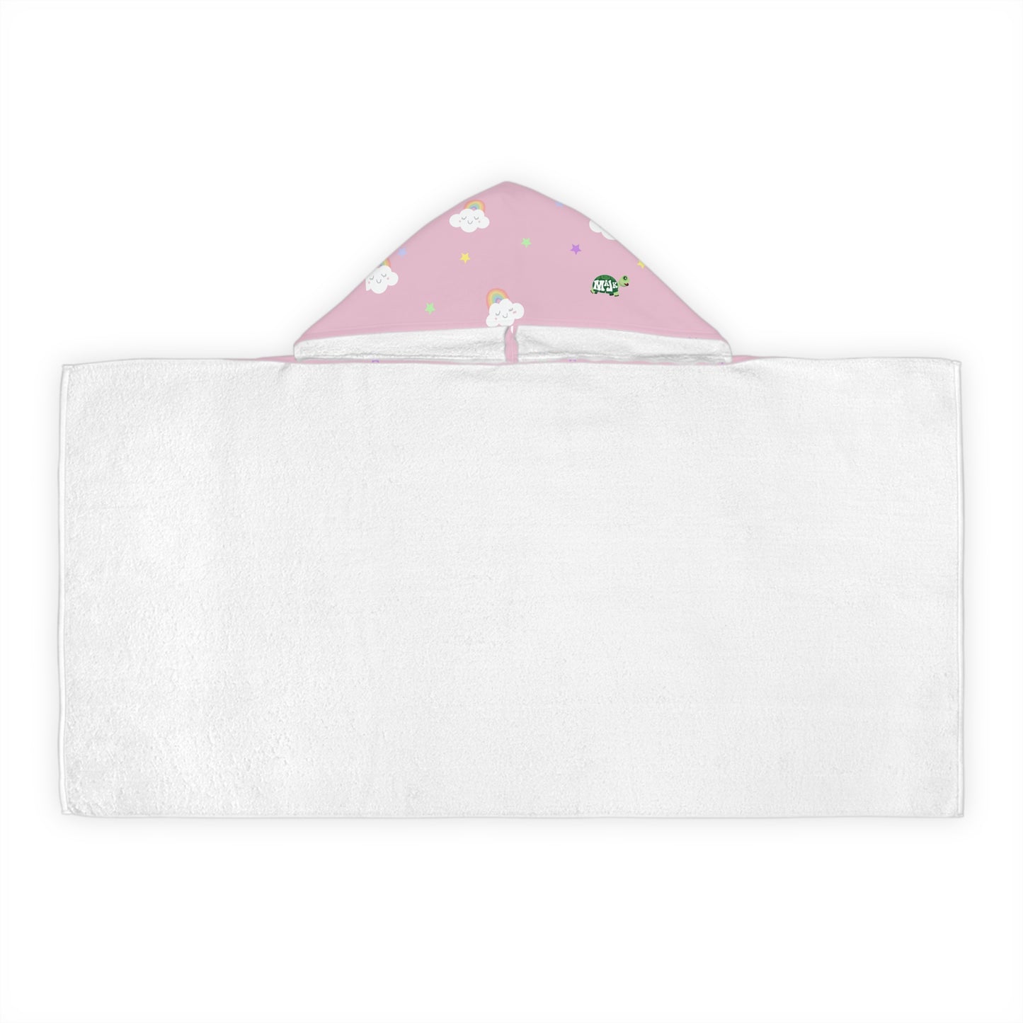 Kid's Hooded Towel- "Smiles and Rainbows" (Ballerina pink)
