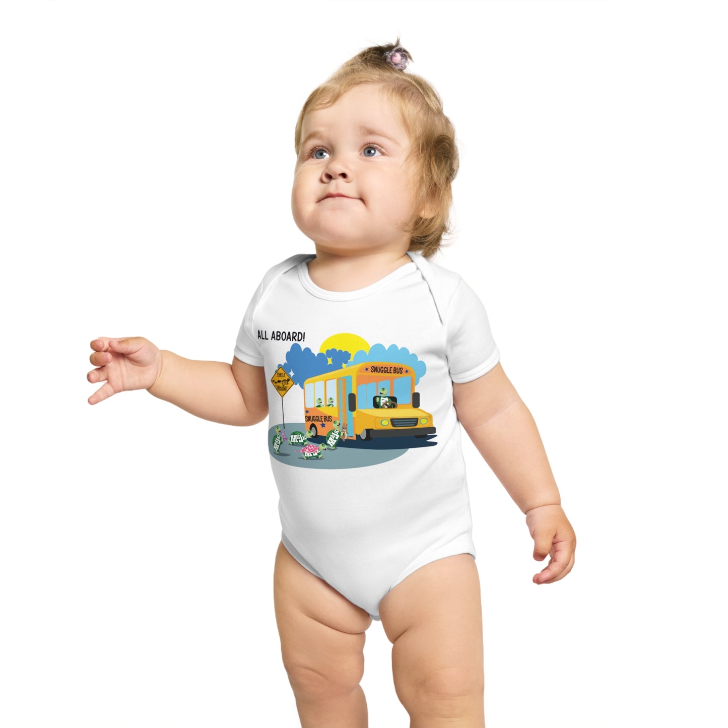 Short Sleeve Baby Bodysuit "Snuggle Bus" Collection (100% Cotton)
