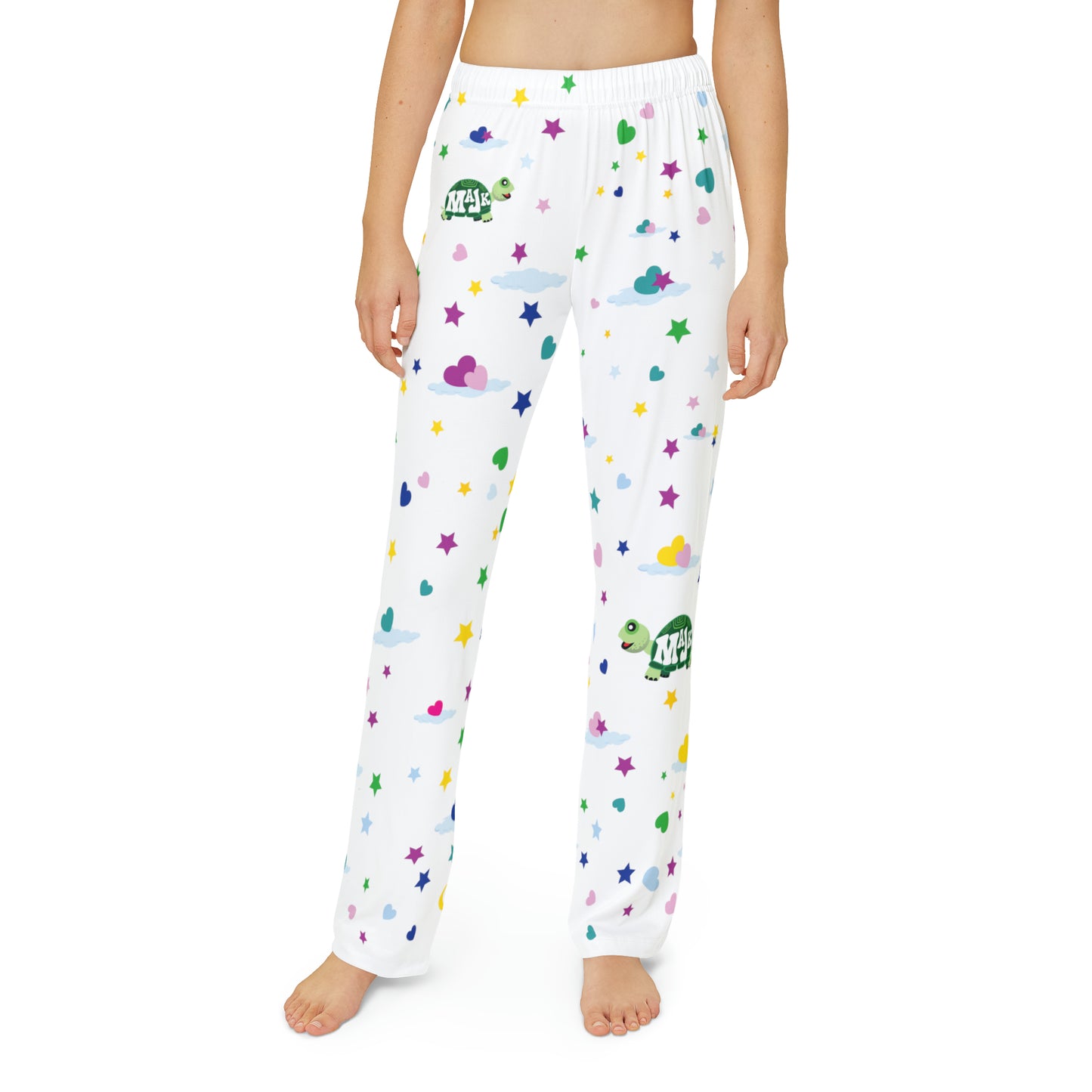 Girl's Pajama Pants, White, "Sweet Dreams"
