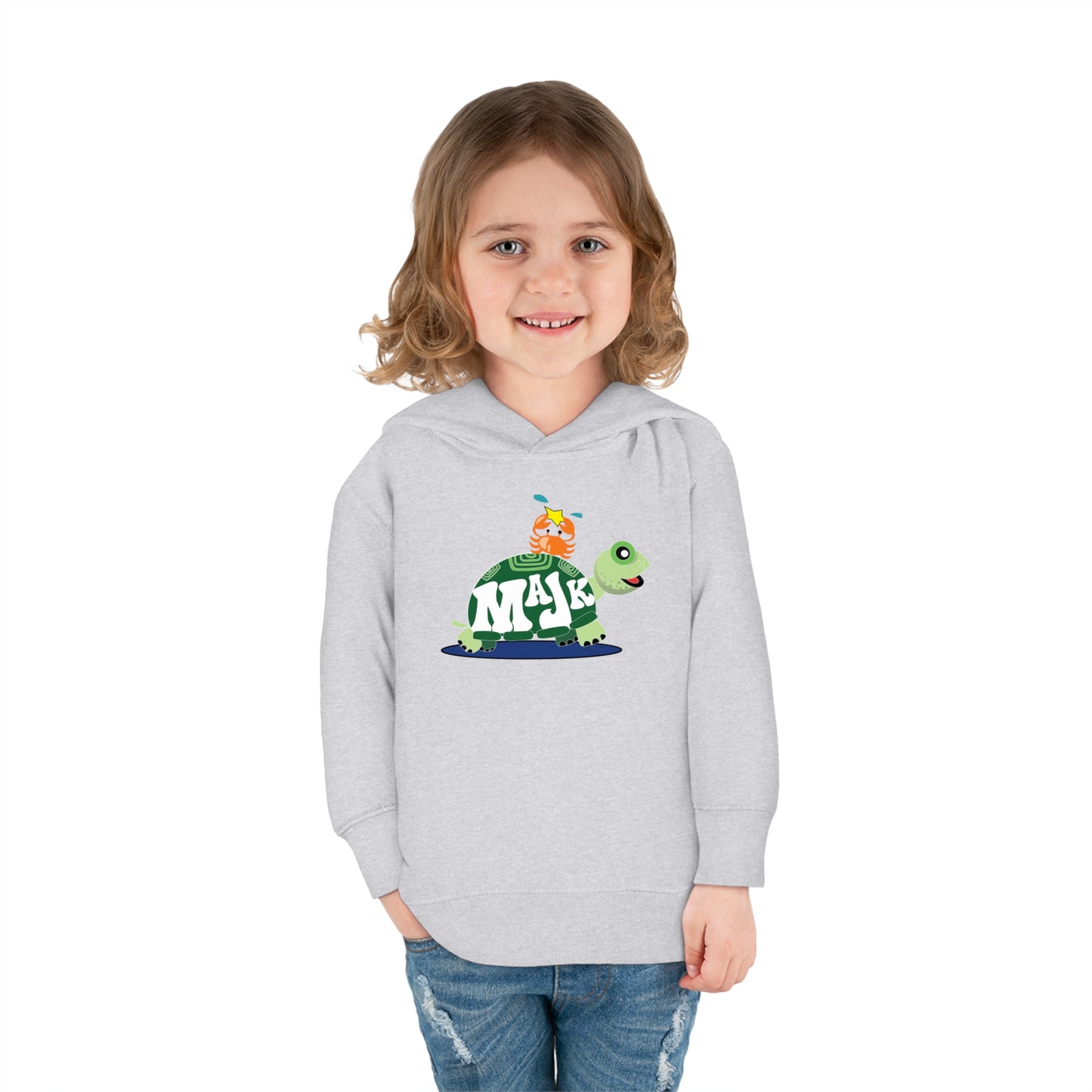 Toddler Pullover, Fleece Hoodie "Besties" (Aqua Logo on back)