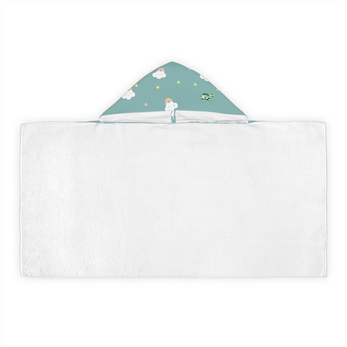 Kid's Hooded Towel "Smiles and Rainbows" (Aqua)