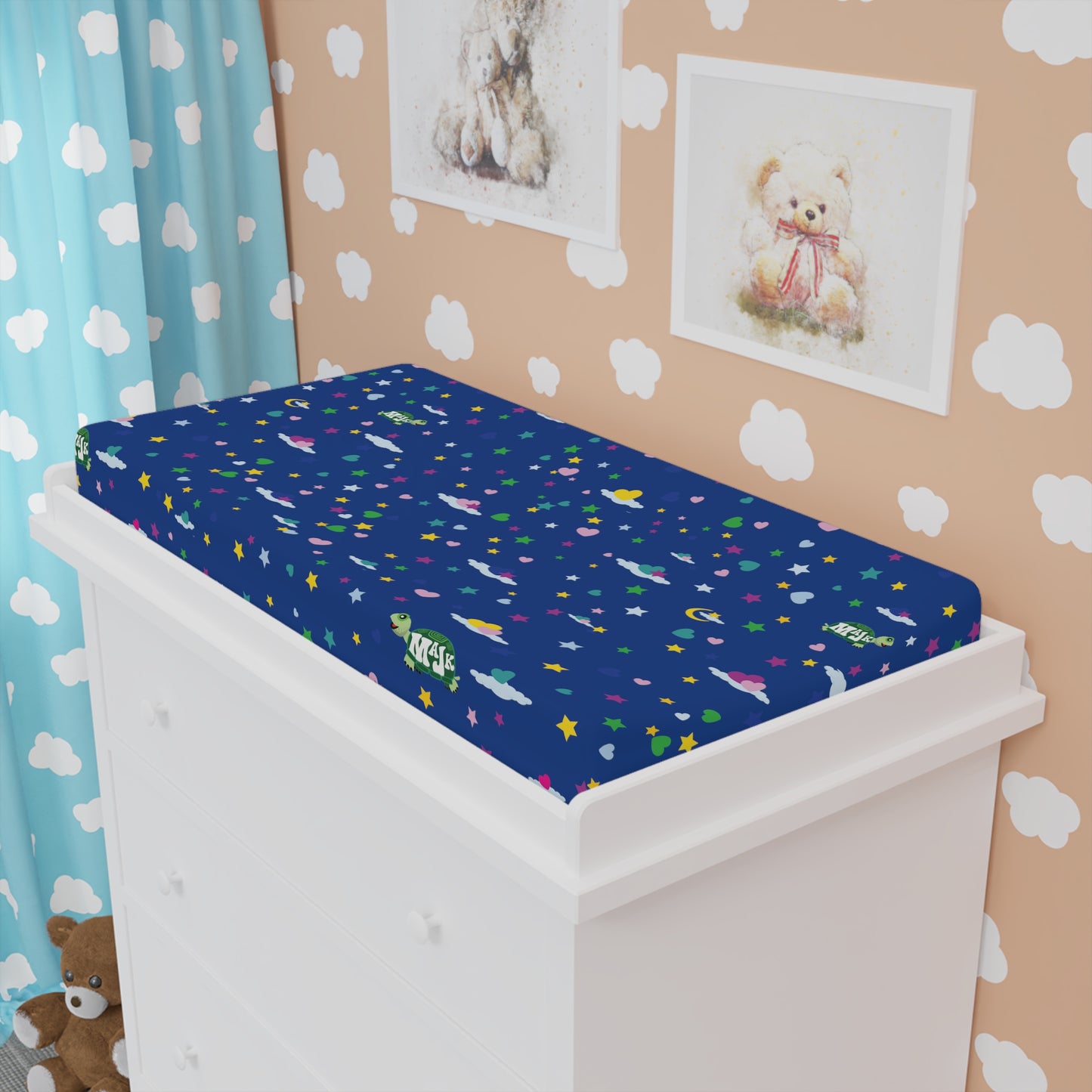 Baby Changing Pad Cover "Sweet Dreams Little One Collection" (Royal Blue)