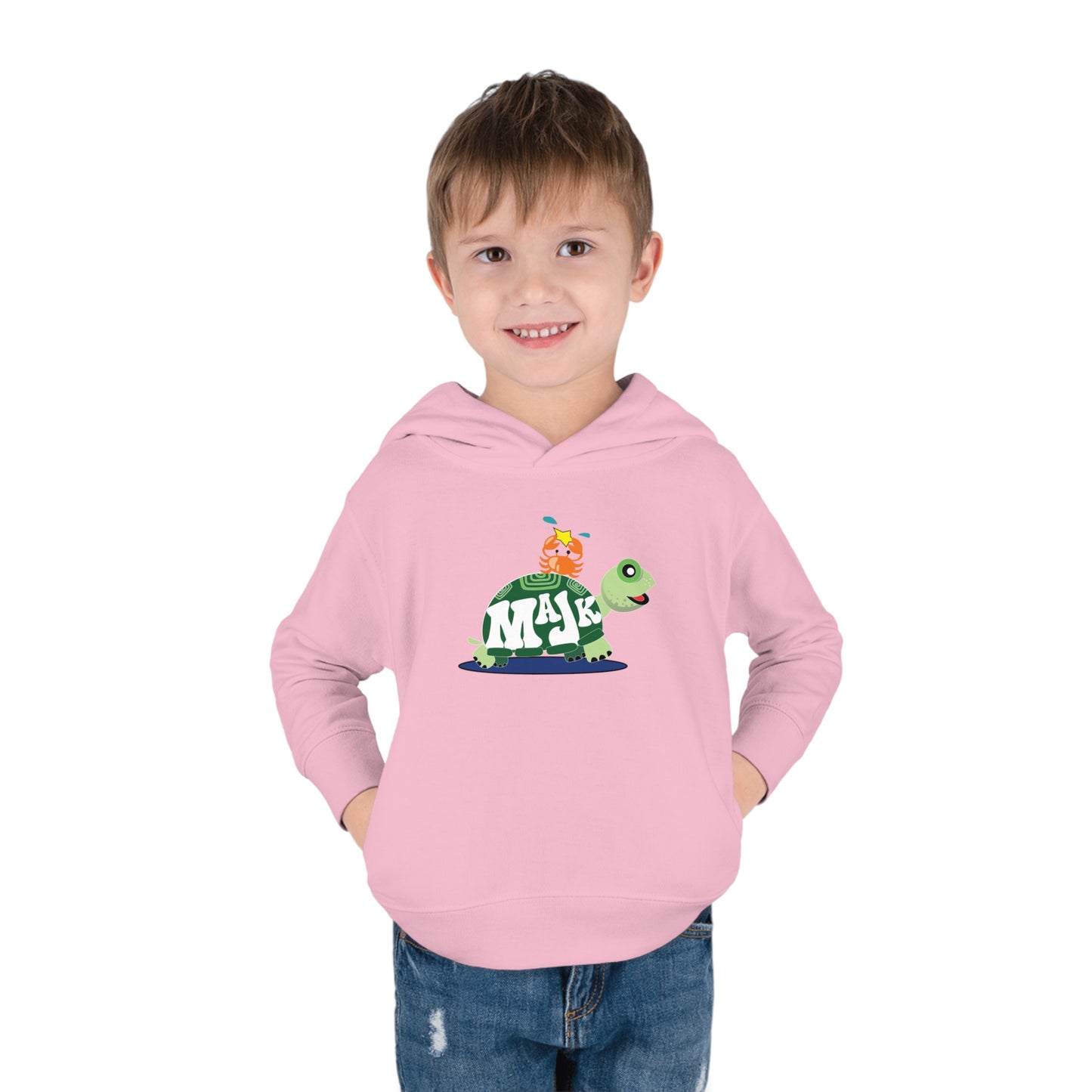 Toddler Pullover, Fleece Hoodie "Besties" (Aqua Logo on back)