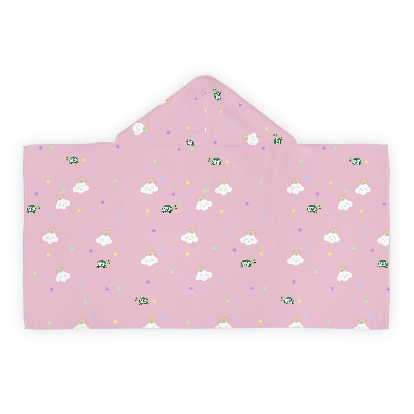 Kid's Hooded Towel- "Smiles and Rainbows" (Ballerina pink)
