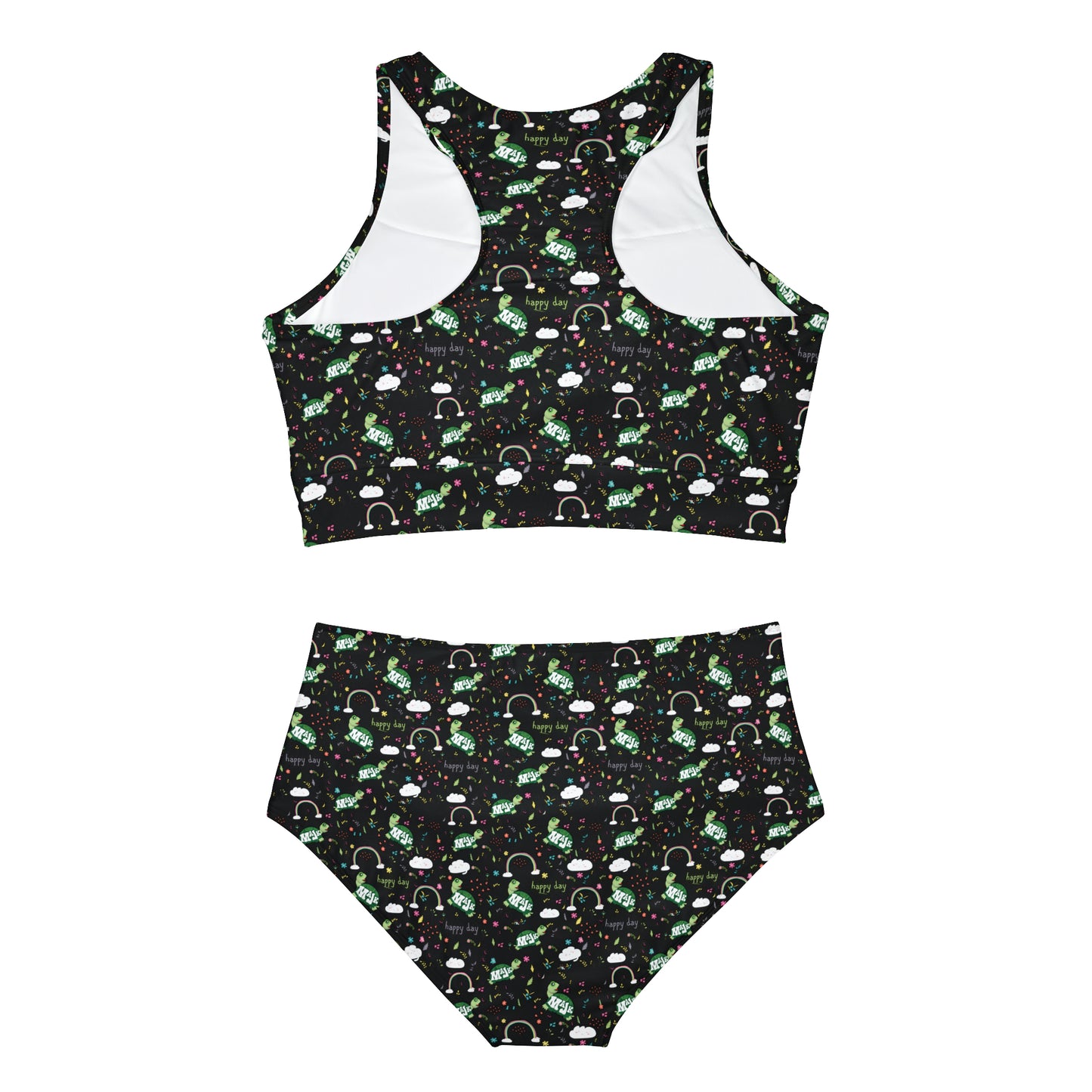 Youth/ Women's Sporty 2 piece Bikini swim suit "Happy Days"