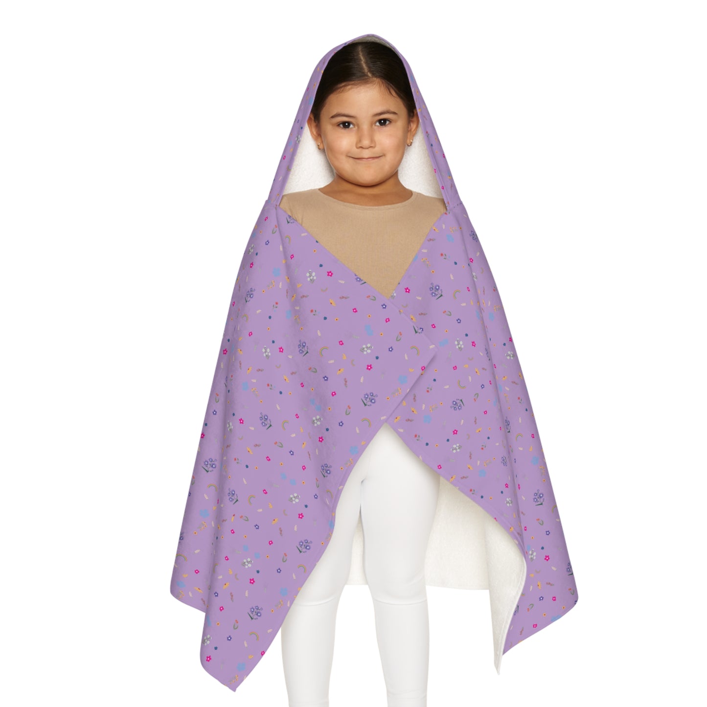 Kid's Hooded Towel- Turtle's Fly Over the Rainbow (Lavender)