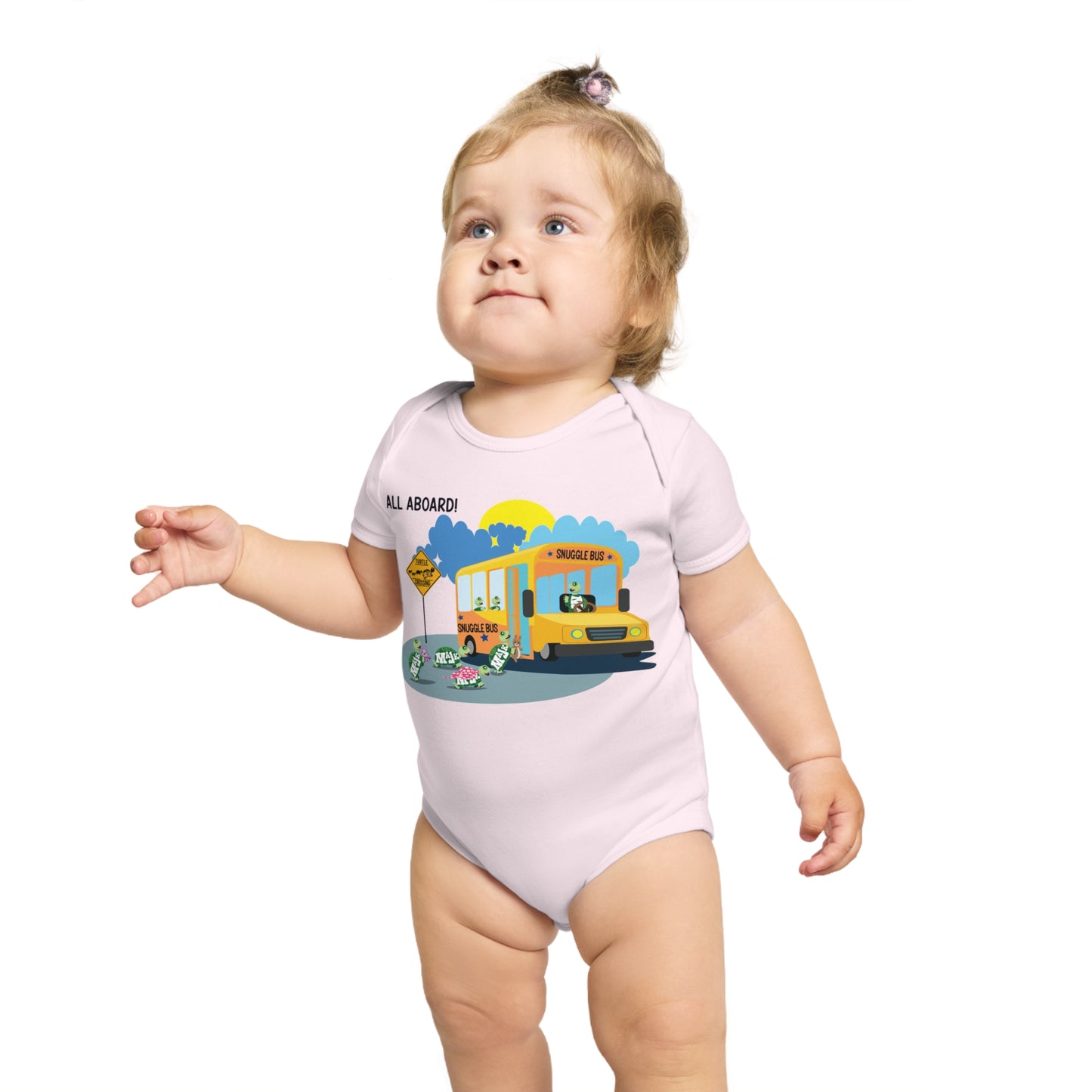 Short Sleeve Baby Bodysuit "Snuggle Bus" Collection (100% Cotton)