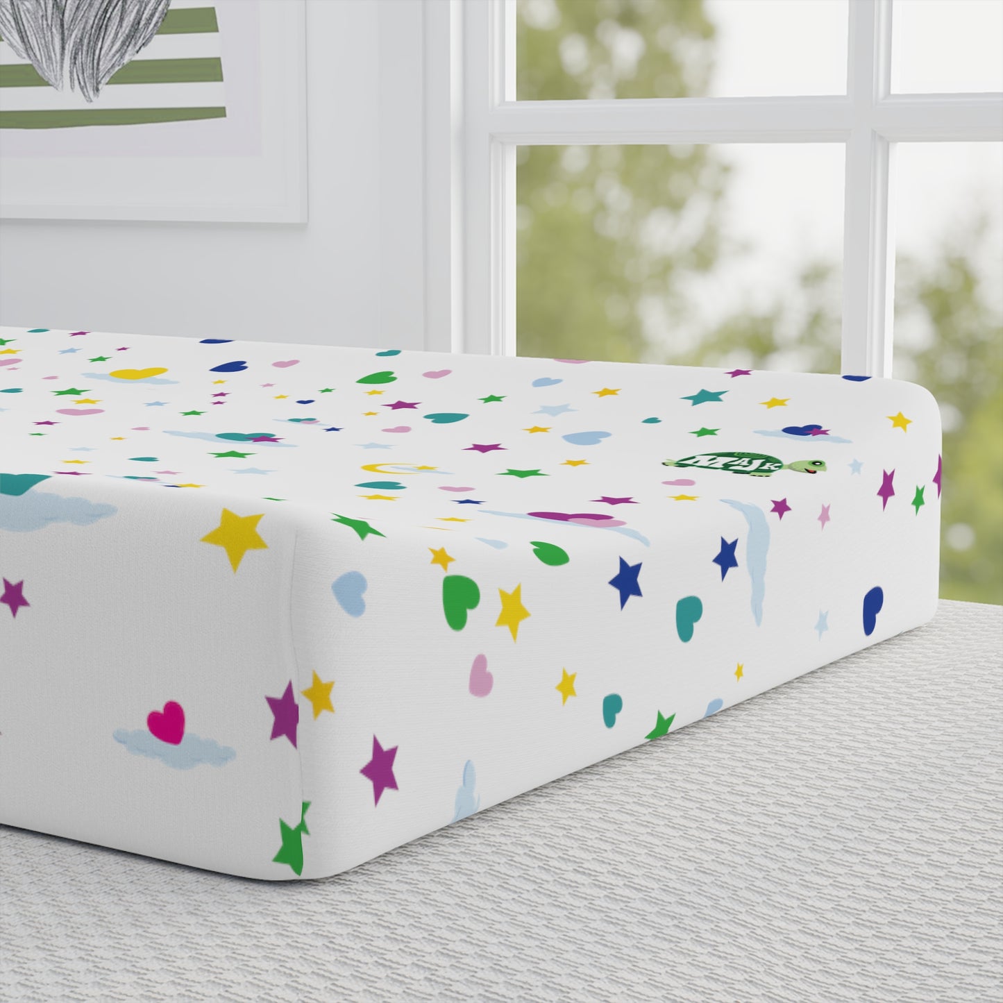 Baby Changing Pad Cover "Sweet Dreams Collection" (White)