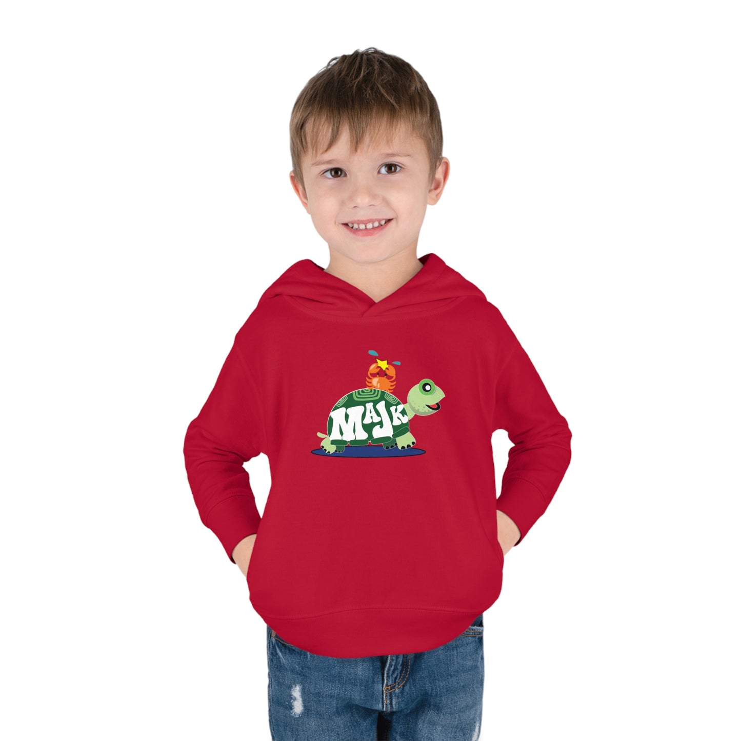 Toddler Pullover, Fleece Hoodie "Besties" (Aqua Logo on back)