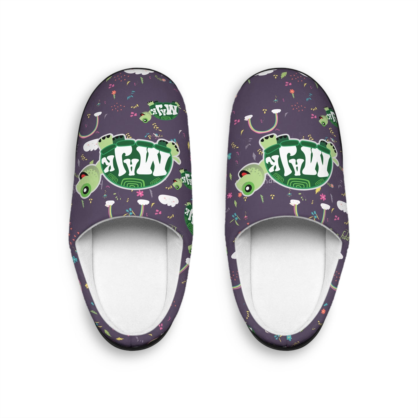 Men's Indoor Slippers, Happy Days Collection (Purple)