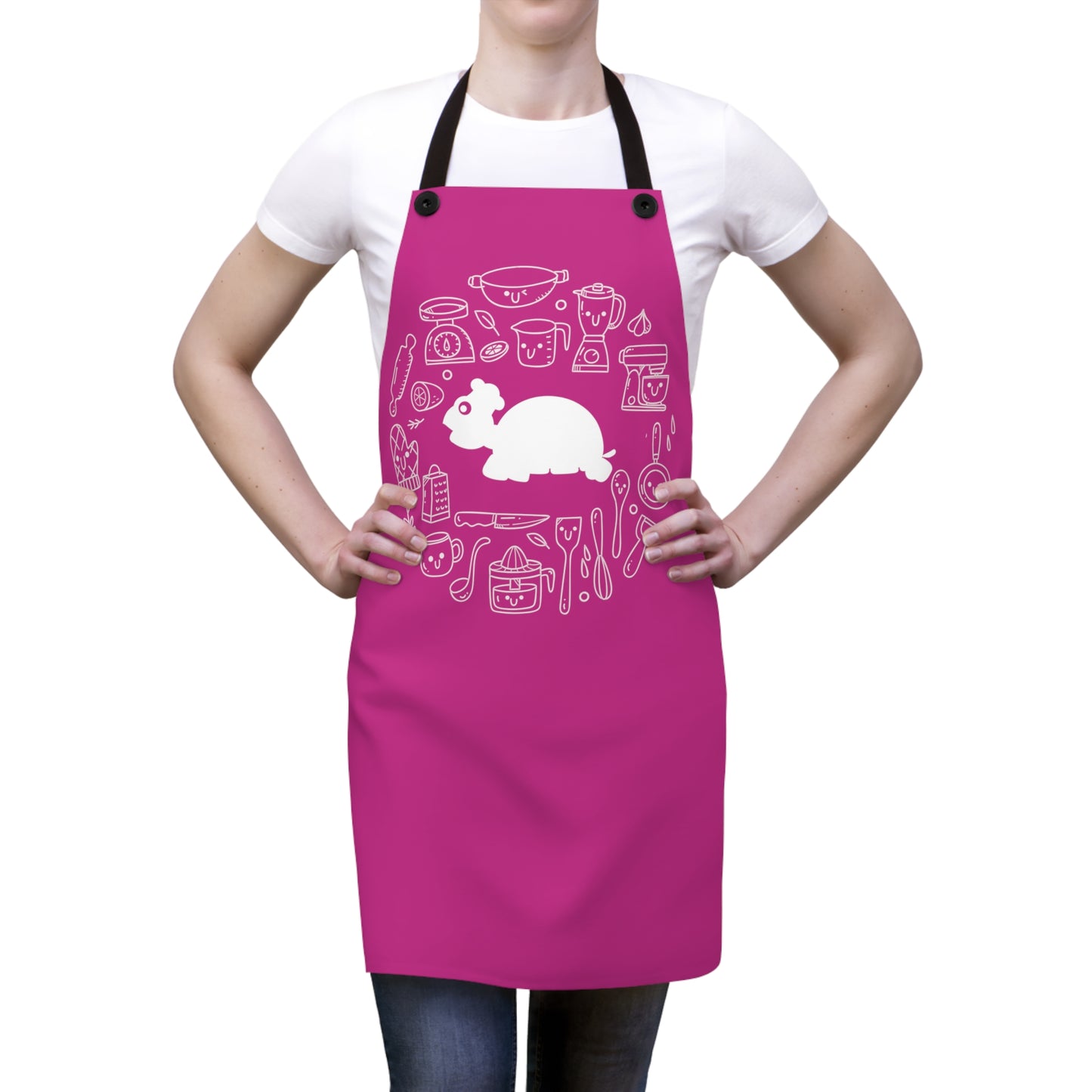 MaJk Turtle Cooking Apron - (Dark Pink)