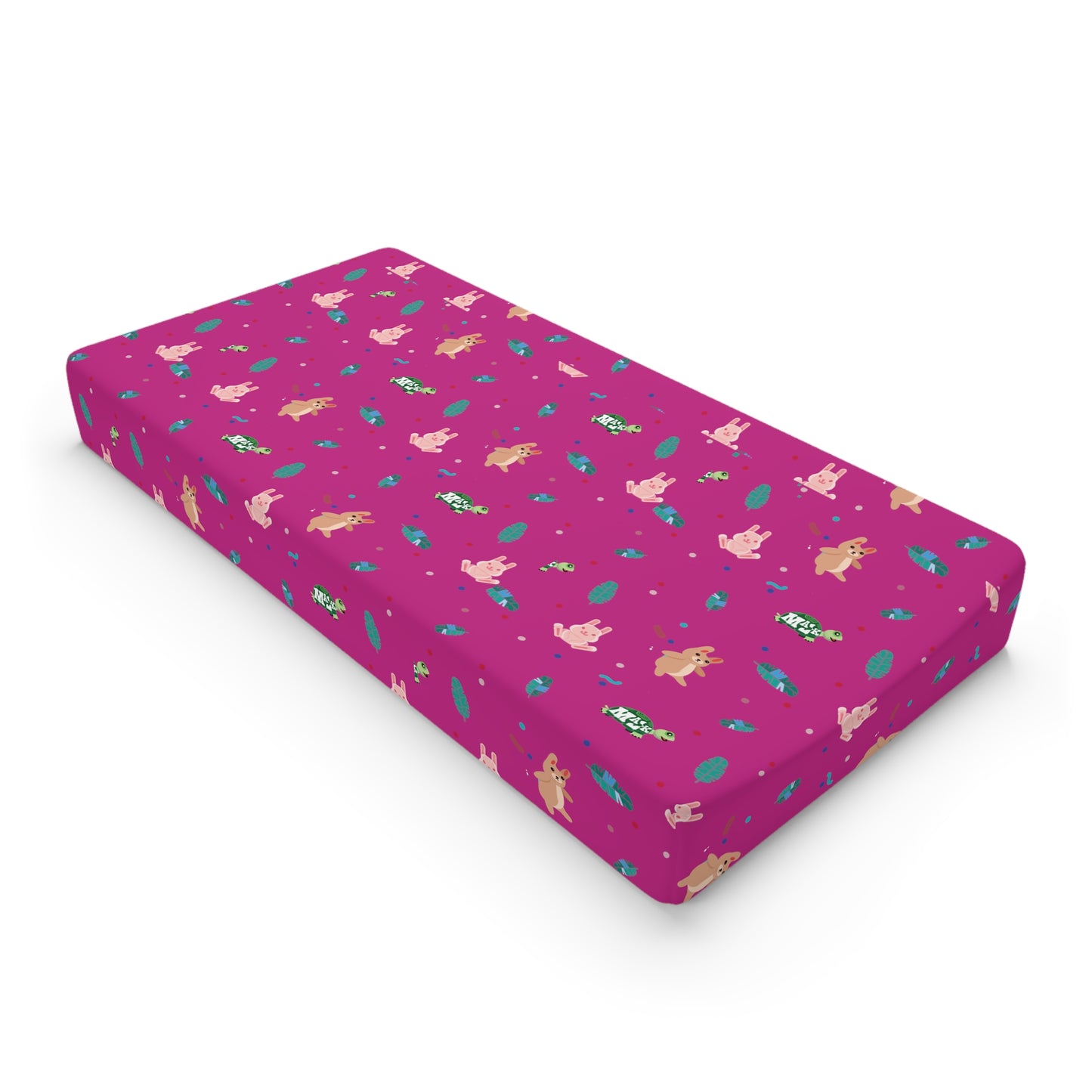 Baby Changing Pad Cover "Snuggle Bus Collection" Animals (Fuscia)