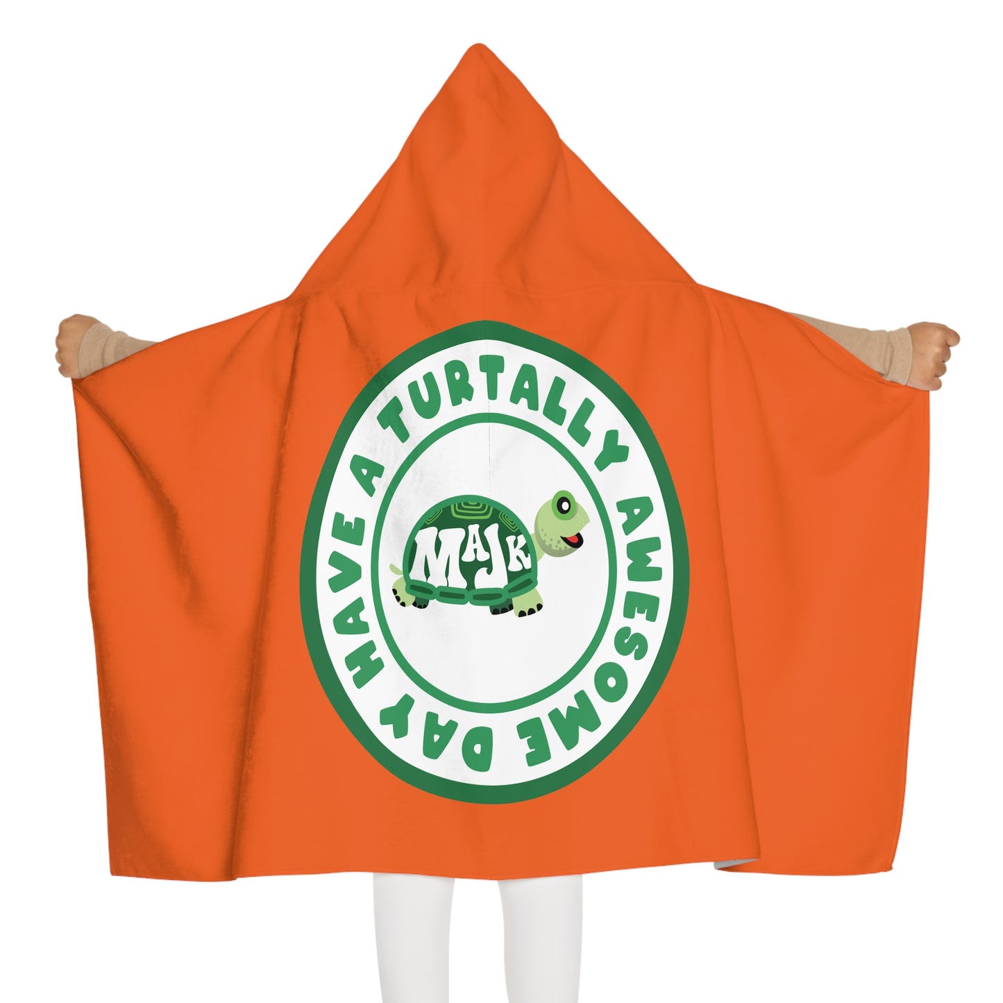 Kid's Hooded Towel- "Have a Turtally Awesome Day" (Orange)