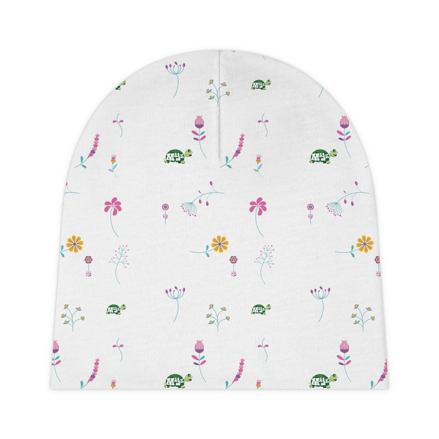 Baby Beanie- "Baby in Bloom" (White)