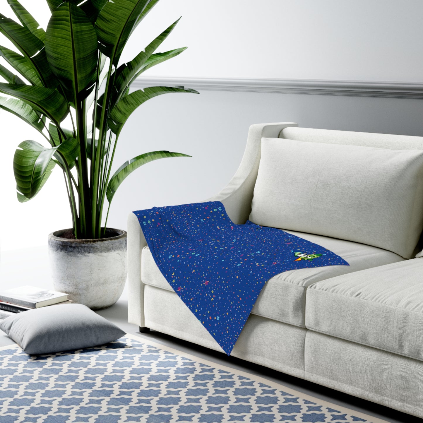 Baby Swaddle Blanket, Blast off Collection "starry night" (Blue)