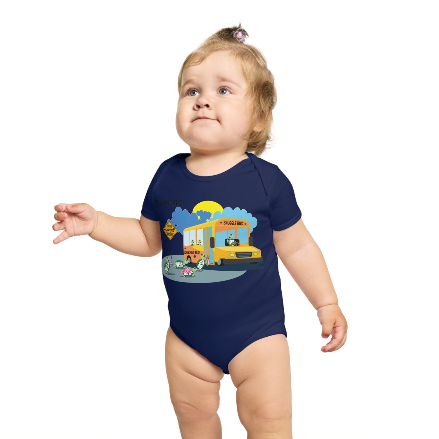 Short Sleeve Baby Bodysuit "Snuggle Bus" Collection (100% Cotton)