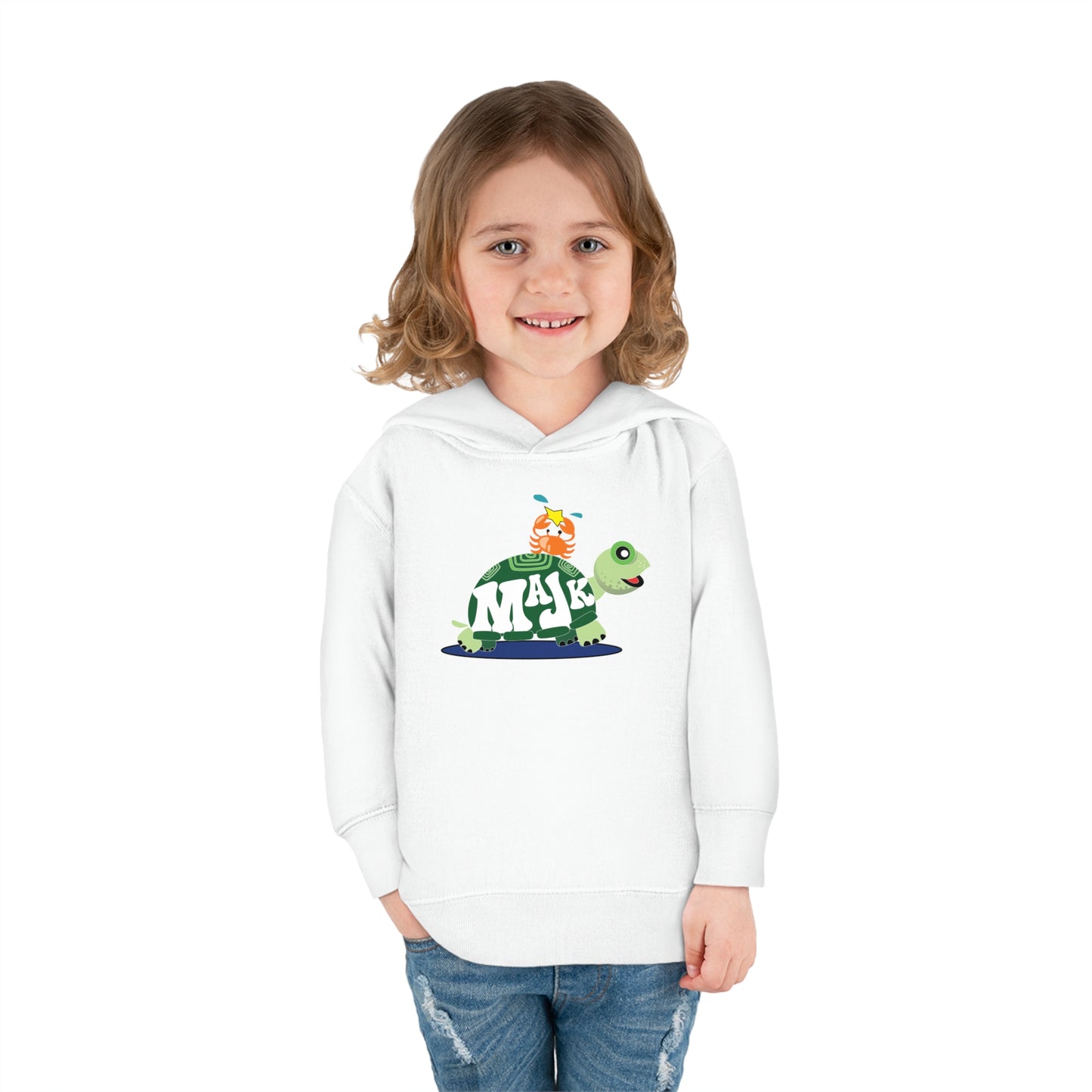 Toddler Pullover, Fleece Hoodie "Besties" (Aqua Logo on back)