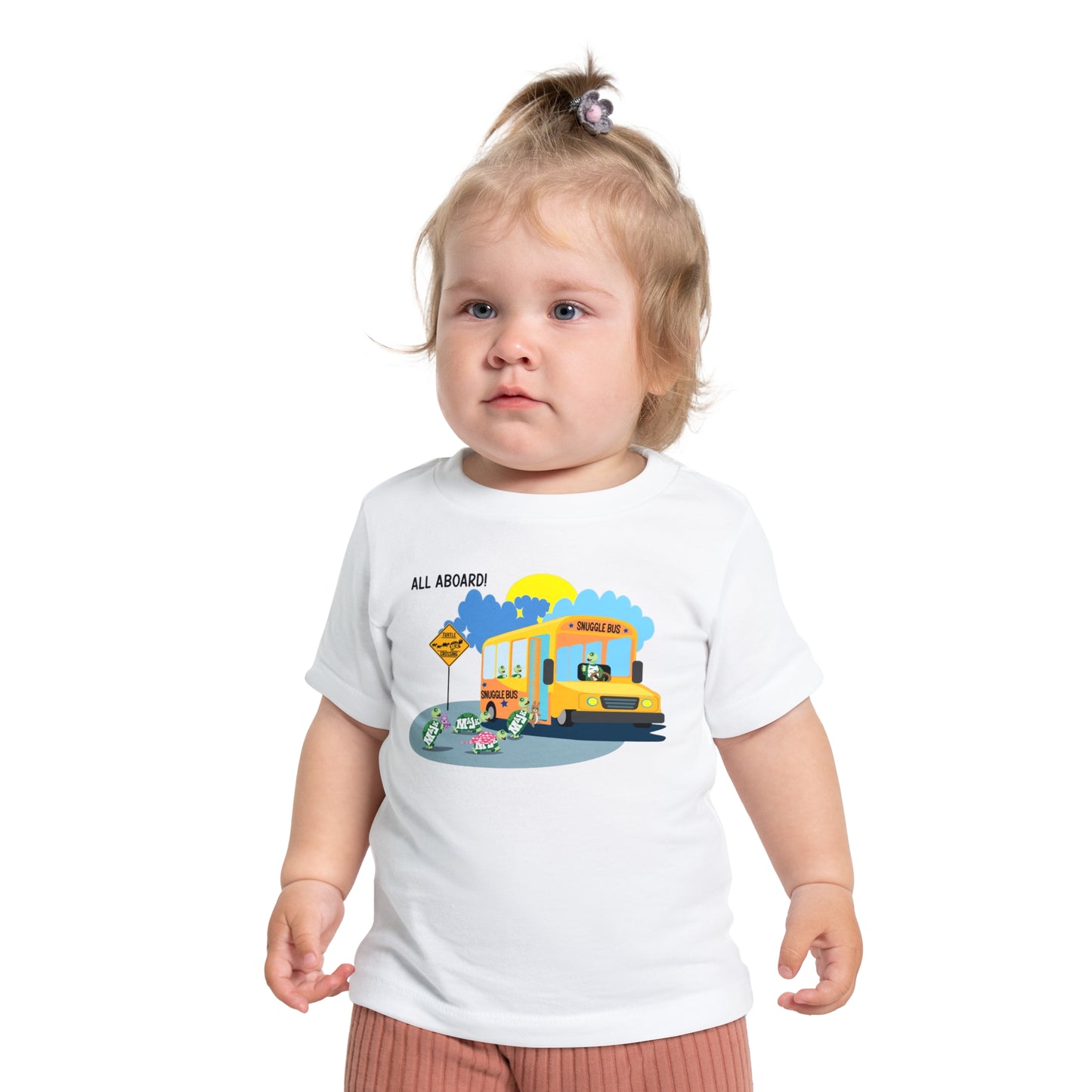 Baby Short Sleeve T-Shirt " All Aboard The Snuggle Bus"