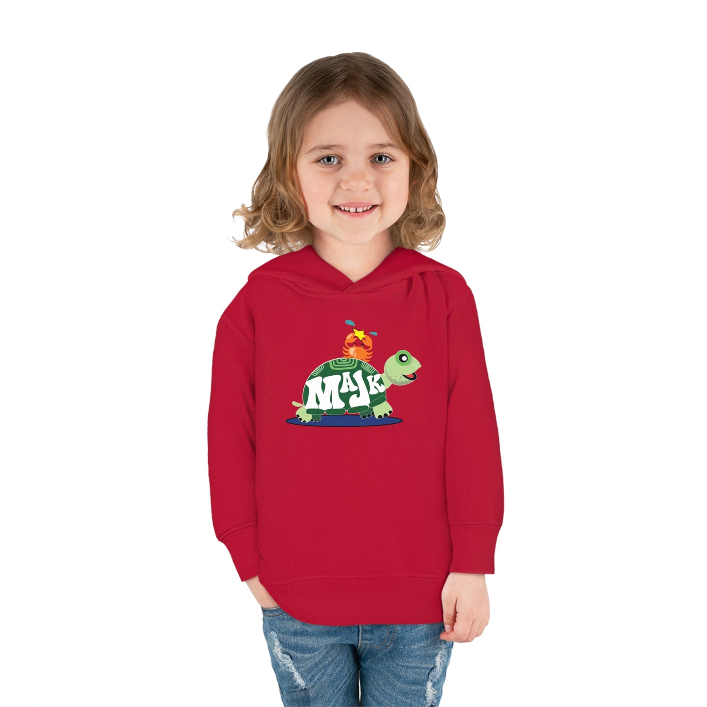 Toddler Pullover, Fleece Hoodie "Besties" (Aqua Logo on back)