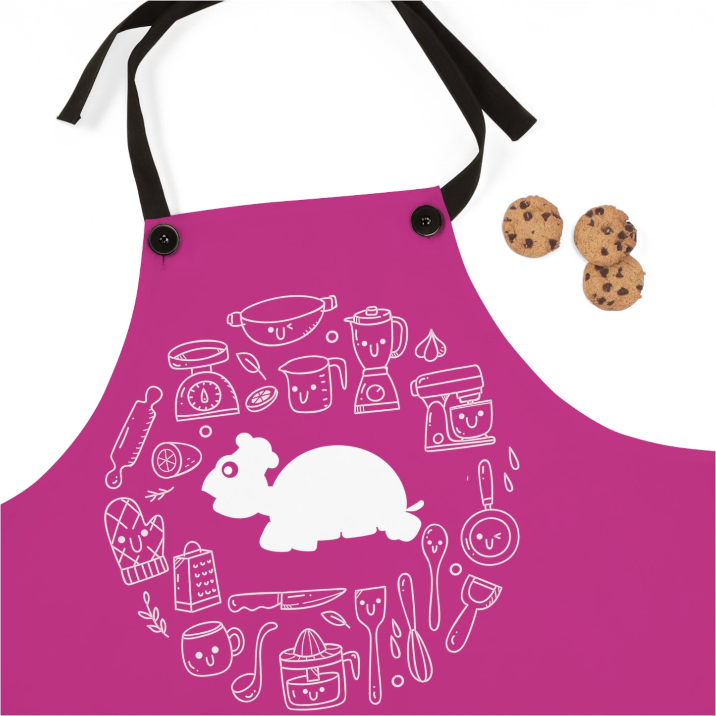 MaJk Turtle Cooking Apron - (Dark Pink)