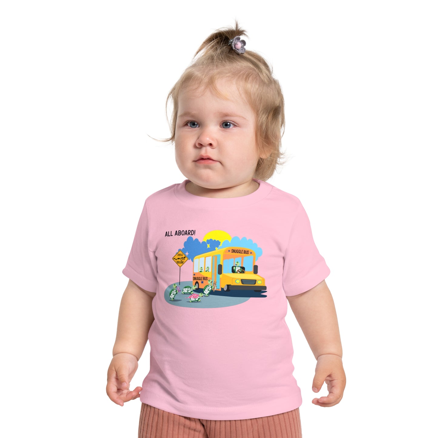 Baby Short Sleeve T-Shirt " All Aboard The Snuggle Bus"