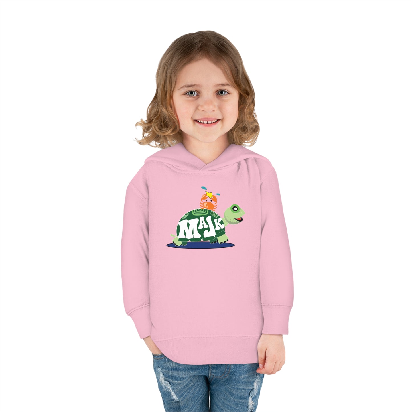 Toddler Pullover, Fleece Hoodie "Besties" (Aqua Logo on back)