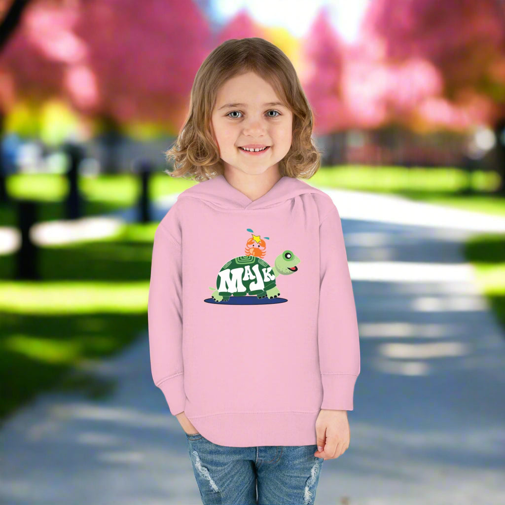 Toddler Pullover, Fleece Hoodie "Besties" (Aqua Logo on back)