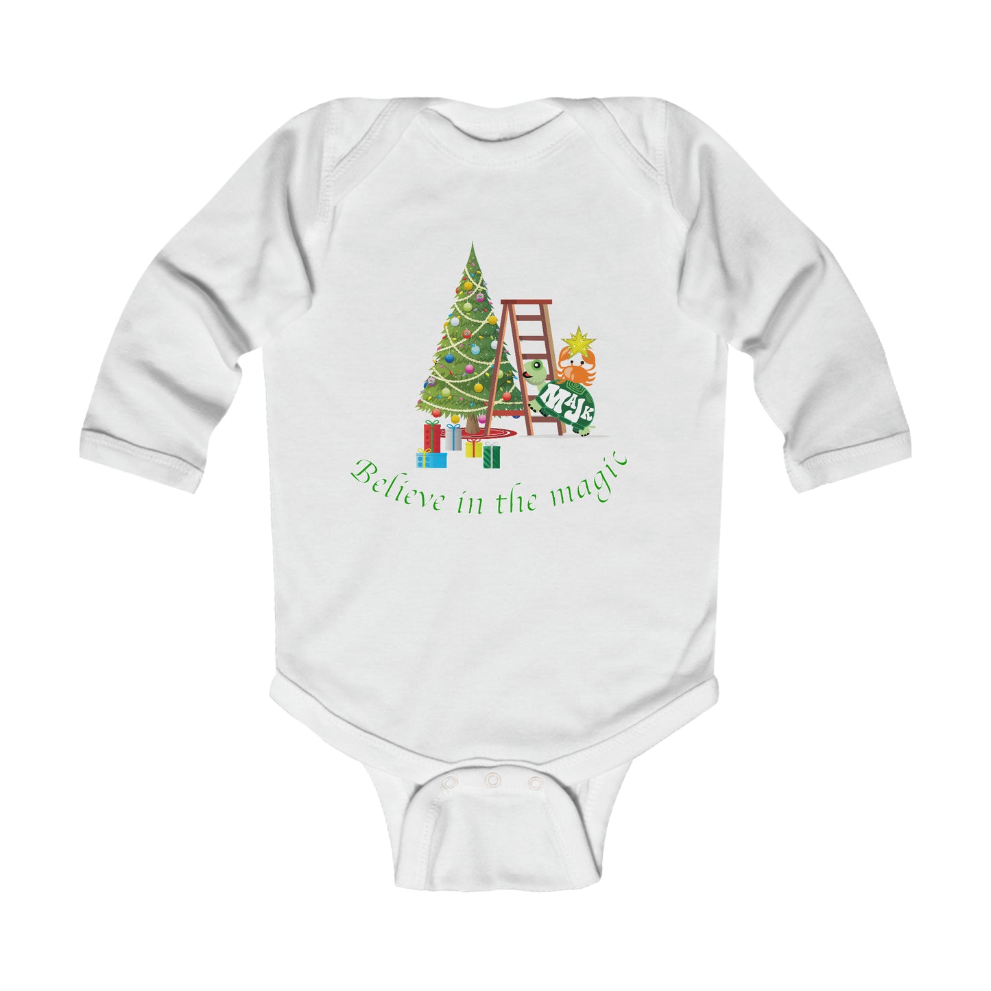 Infant Long Sleeve Bodysuit, "Believe in the magic"