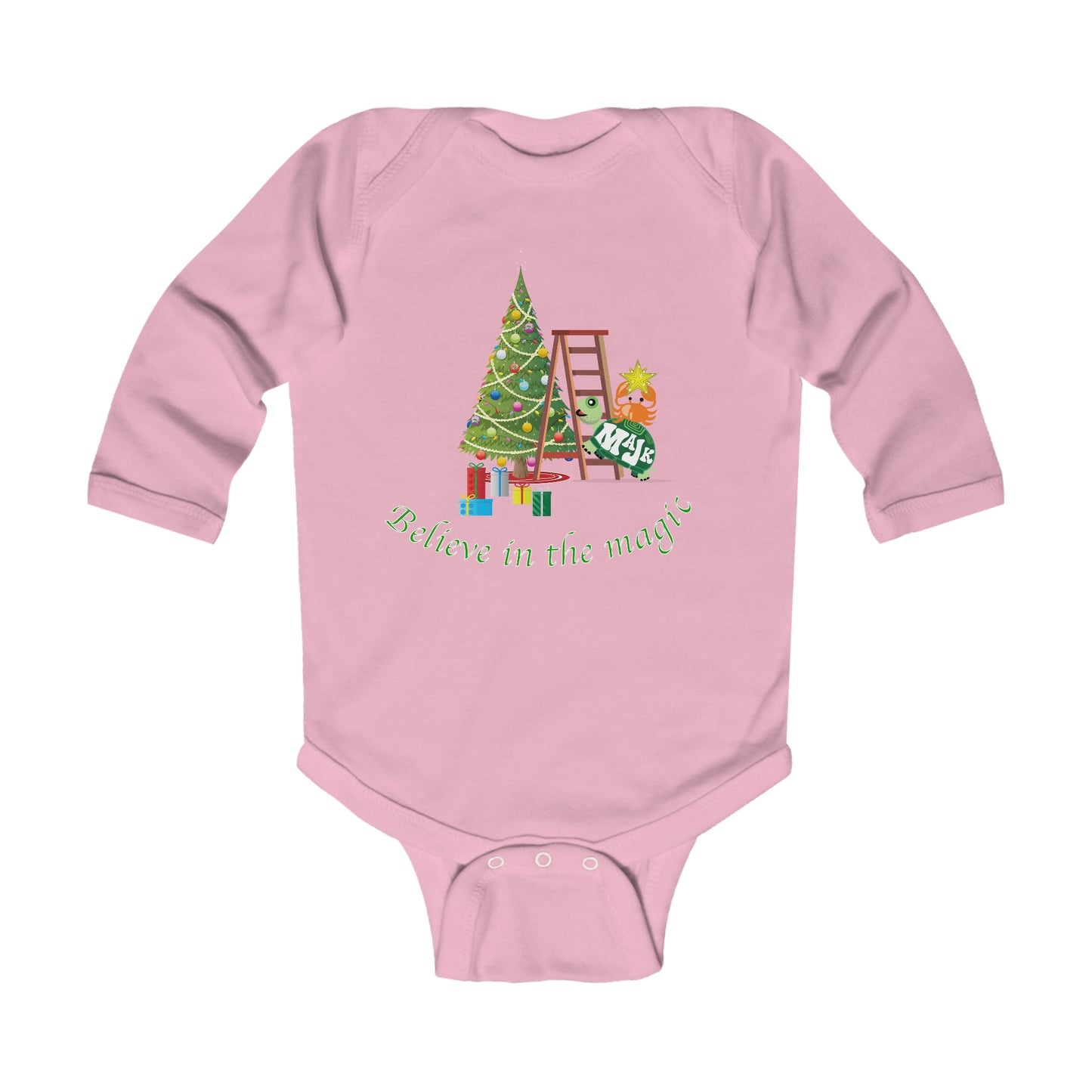 Infant Long Sleeve Bodysuit, "Believe in the magic"
