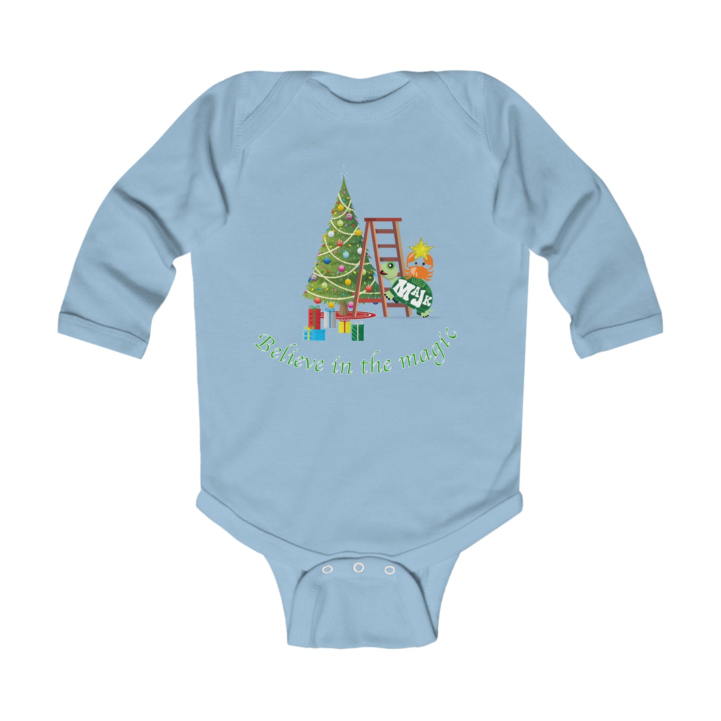 Infant Long Sleeve Bodysuit, "Believe in the magic"