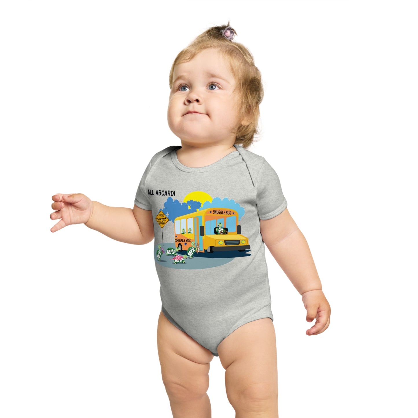Short Sleeve Baby Bodysuit "Snuggle Bus" Collection (100% Cotton)