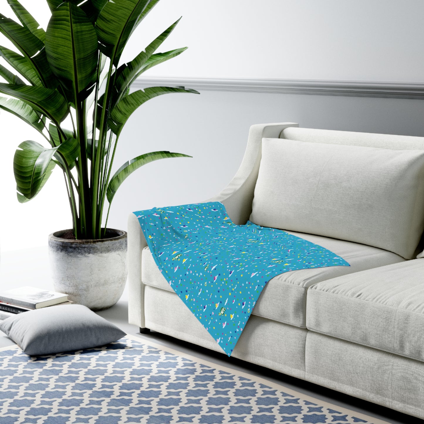 Baby Swaddle Blanket "Sweet Dreams Little One" (Aqua)