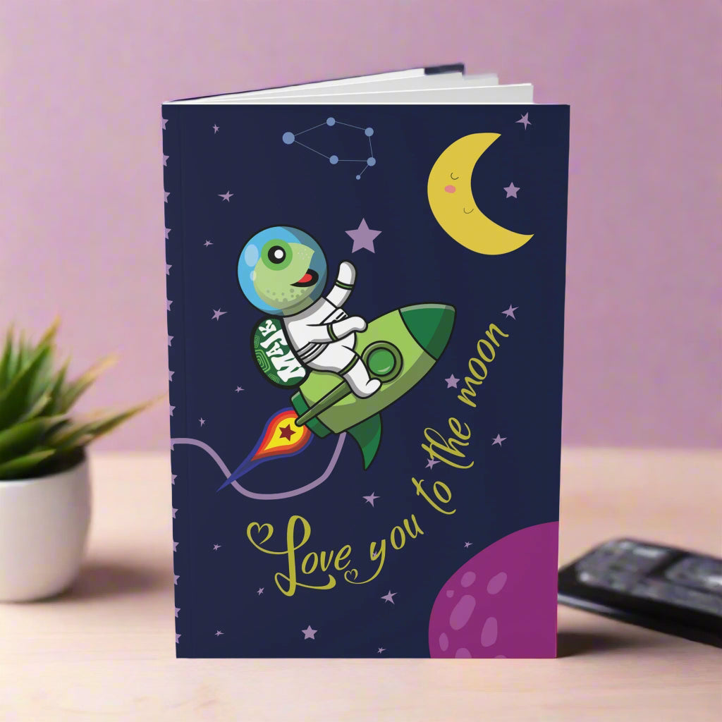 Softcover Notebook, A5, Love you to the moon and back