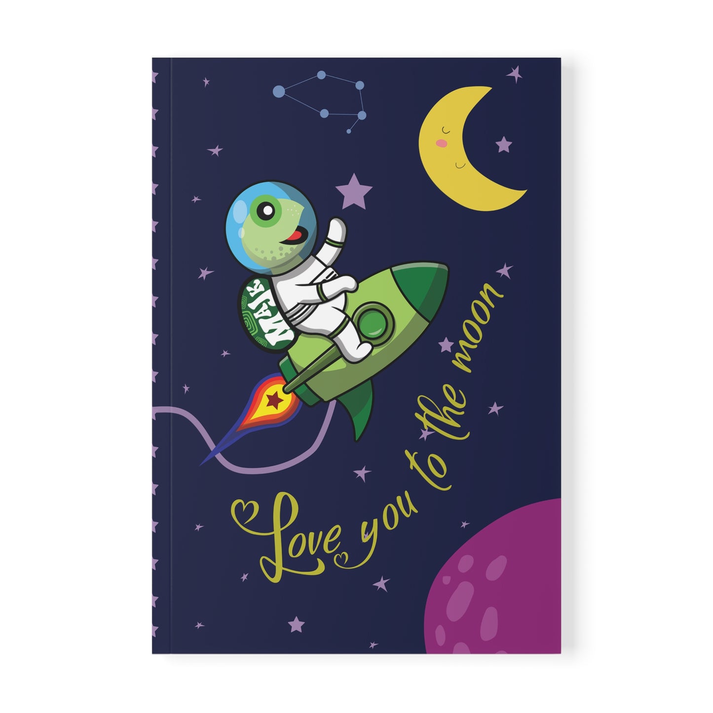 Softcover Notebook, A5, Love you to the moon and back