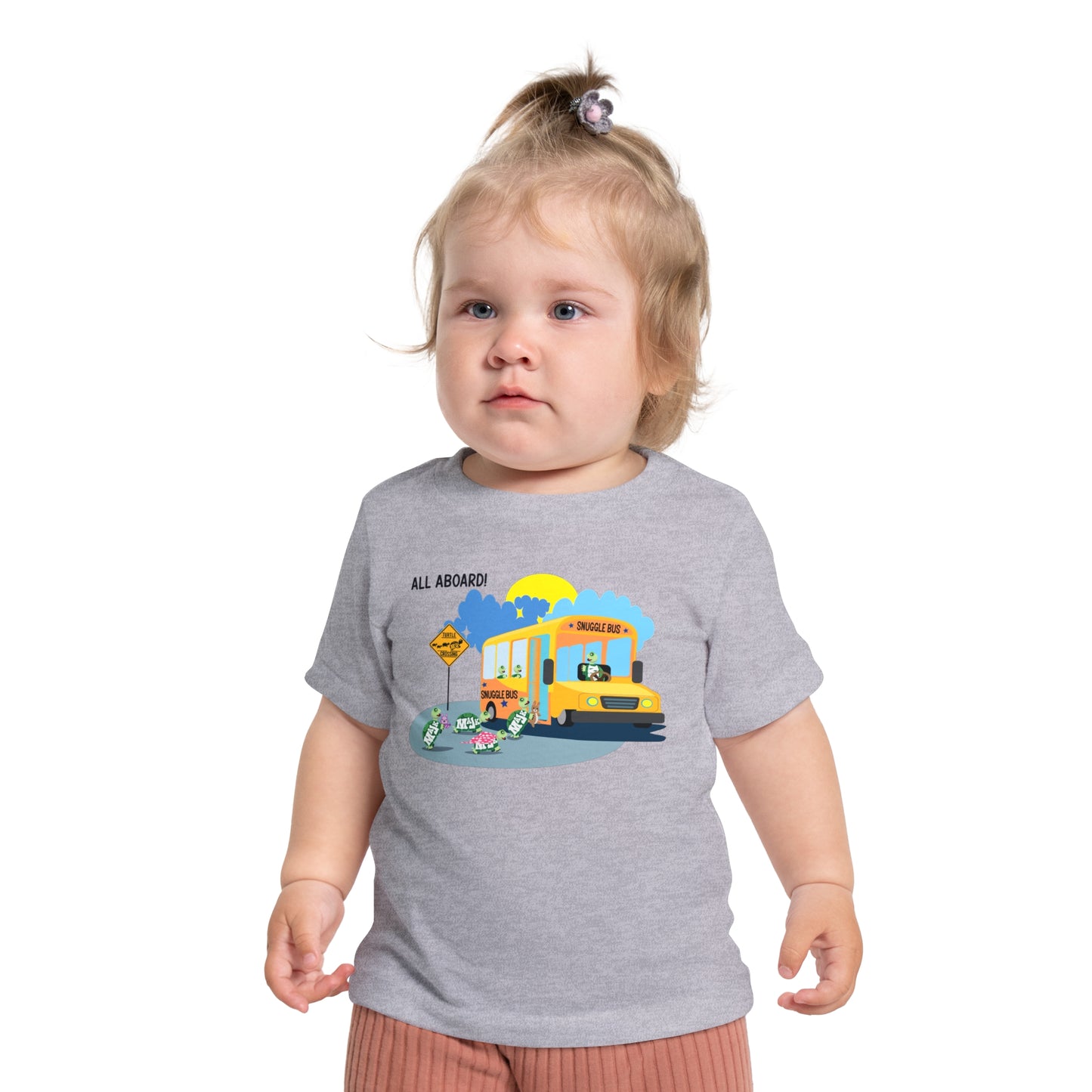 Baby Short Sleeve T-Shirt " All Aboard The Snuggle Bus"