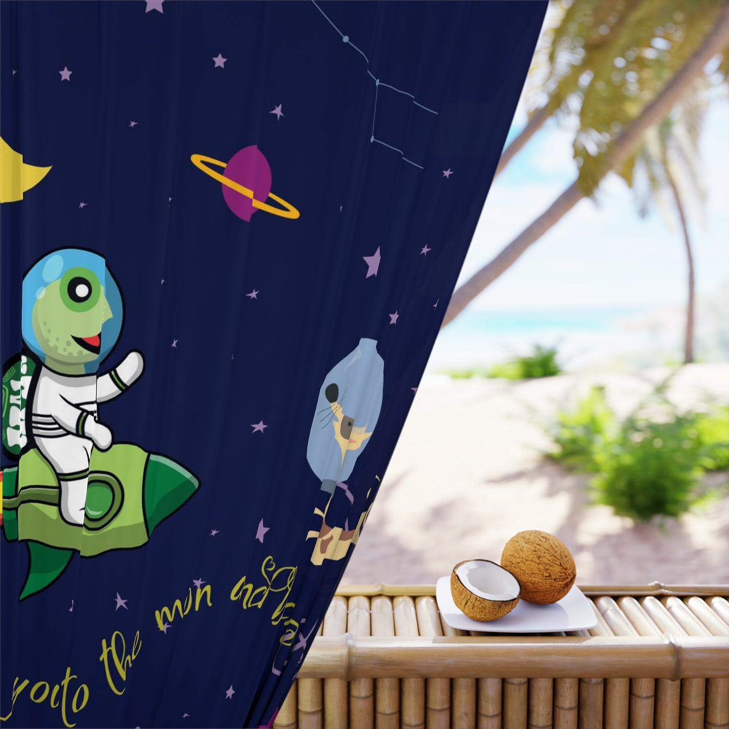 Window Curtains "Love You to the Moon and Back"