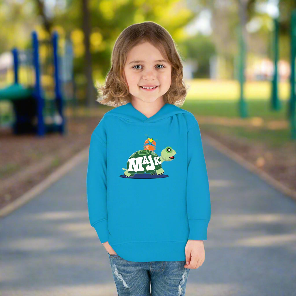 Toddler Pullover, Fleece Hoodie "Besties" (Aqua Logo on back)