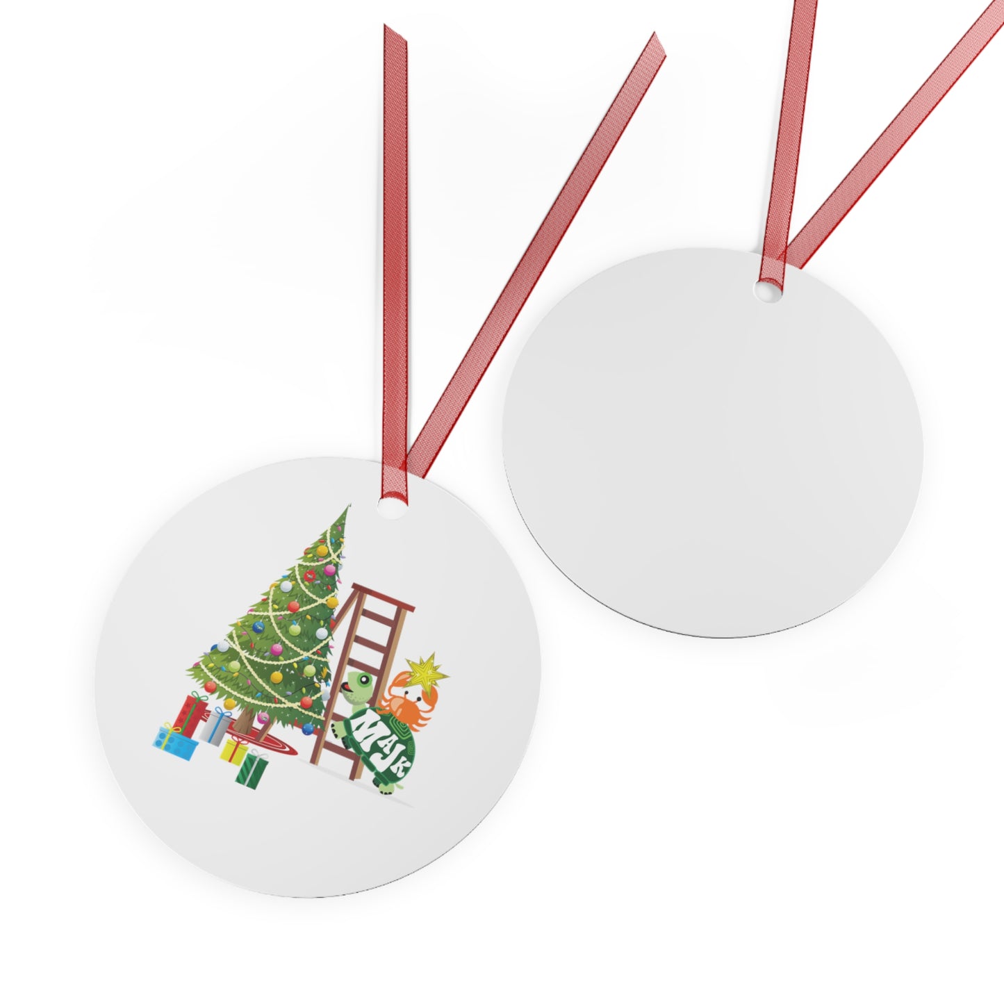 Christmas Ornament Metal "Merry and Bright"