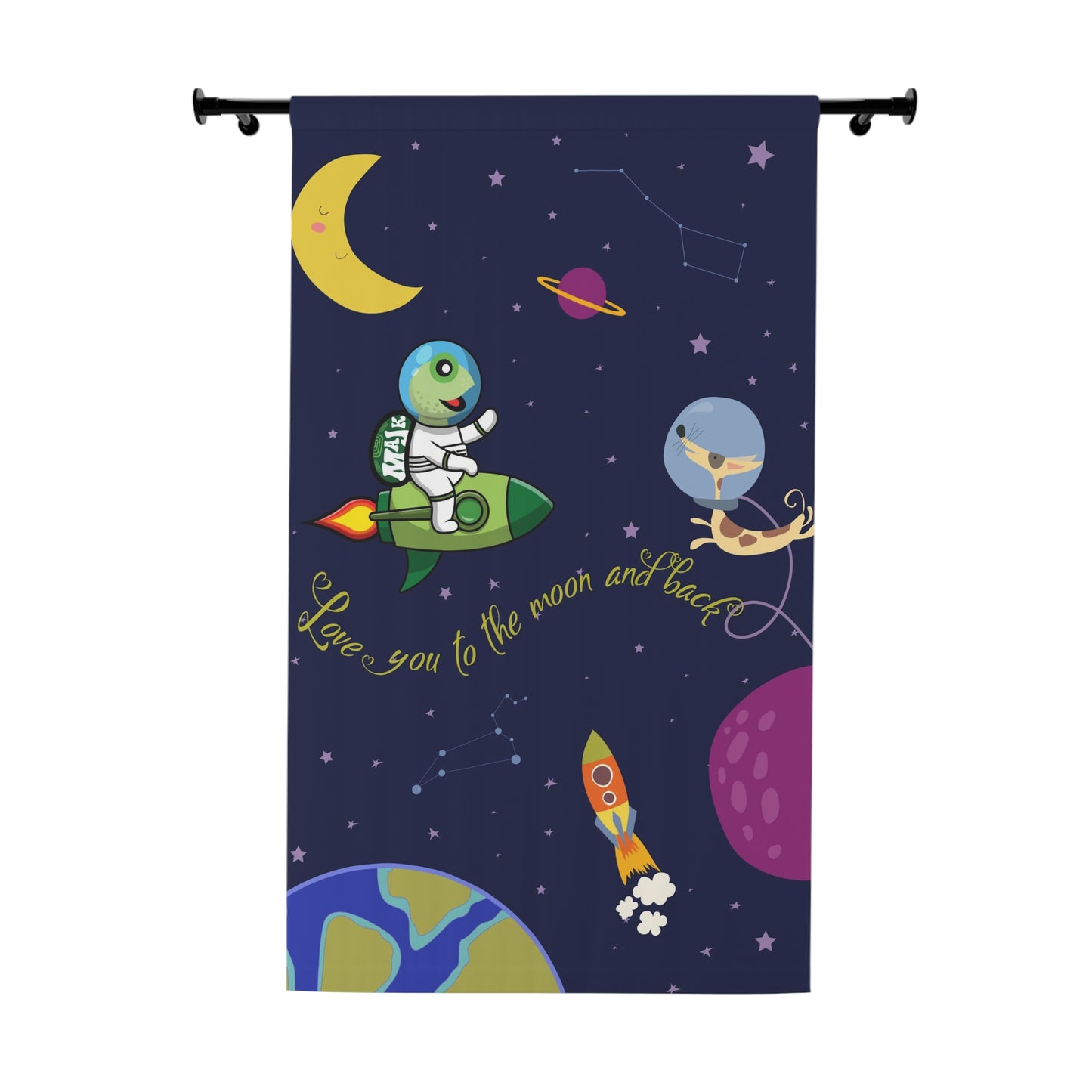 Window Curtains "Love You to the Moon and Back"
