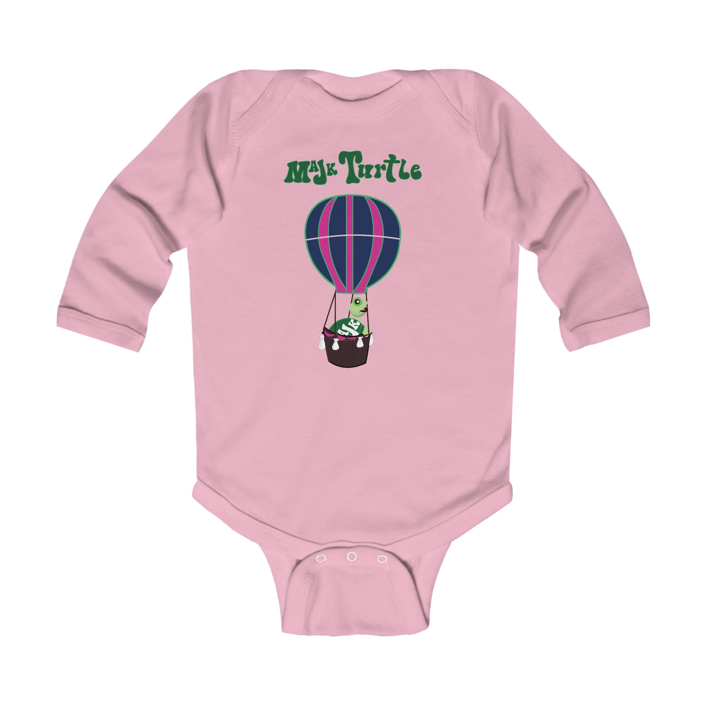 Infant Long Sleeve Bodysuit, Turtle's Fly Over the Rainbow Collection