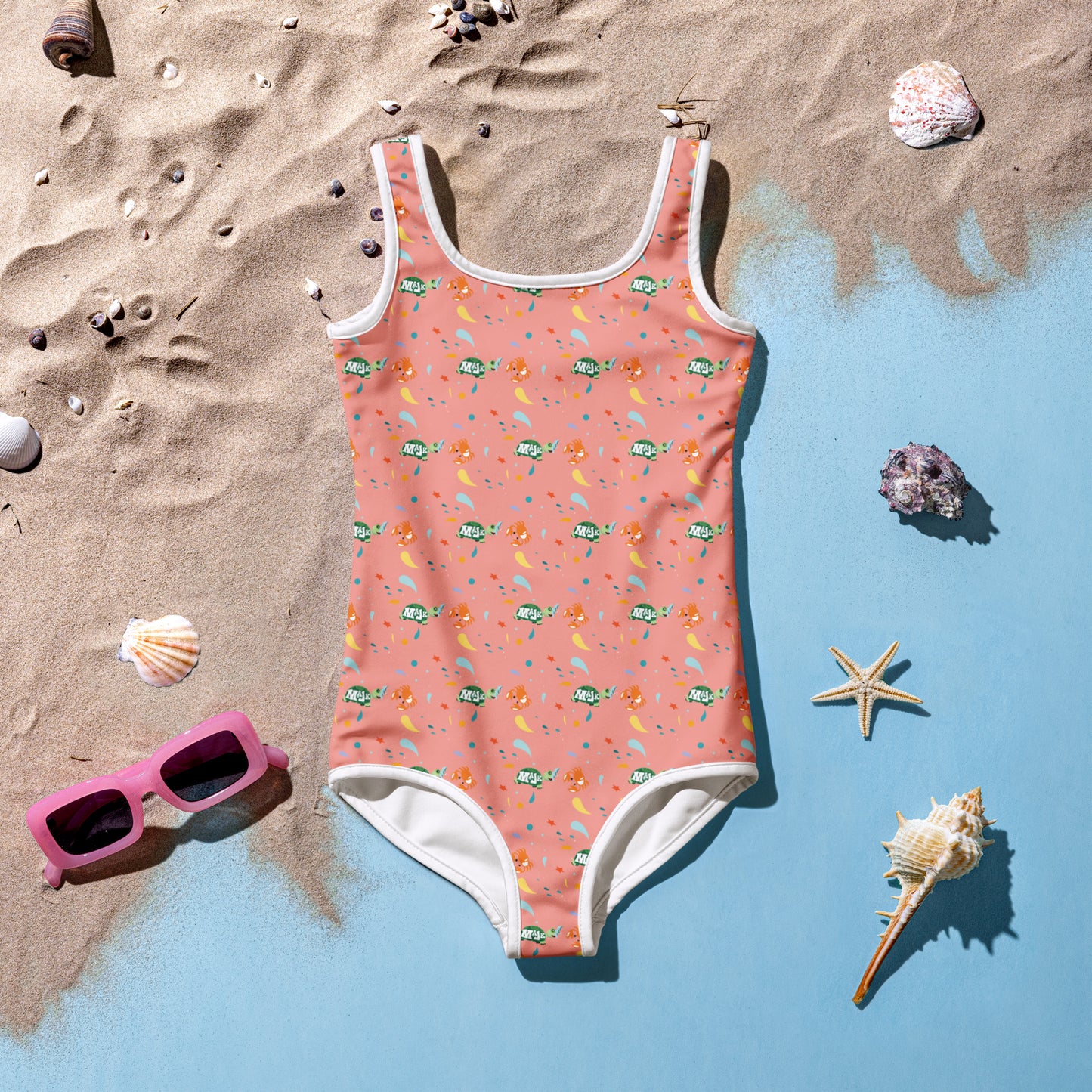 All-Over Print Girl's One-piece Swimsuit "Sun and Surf"