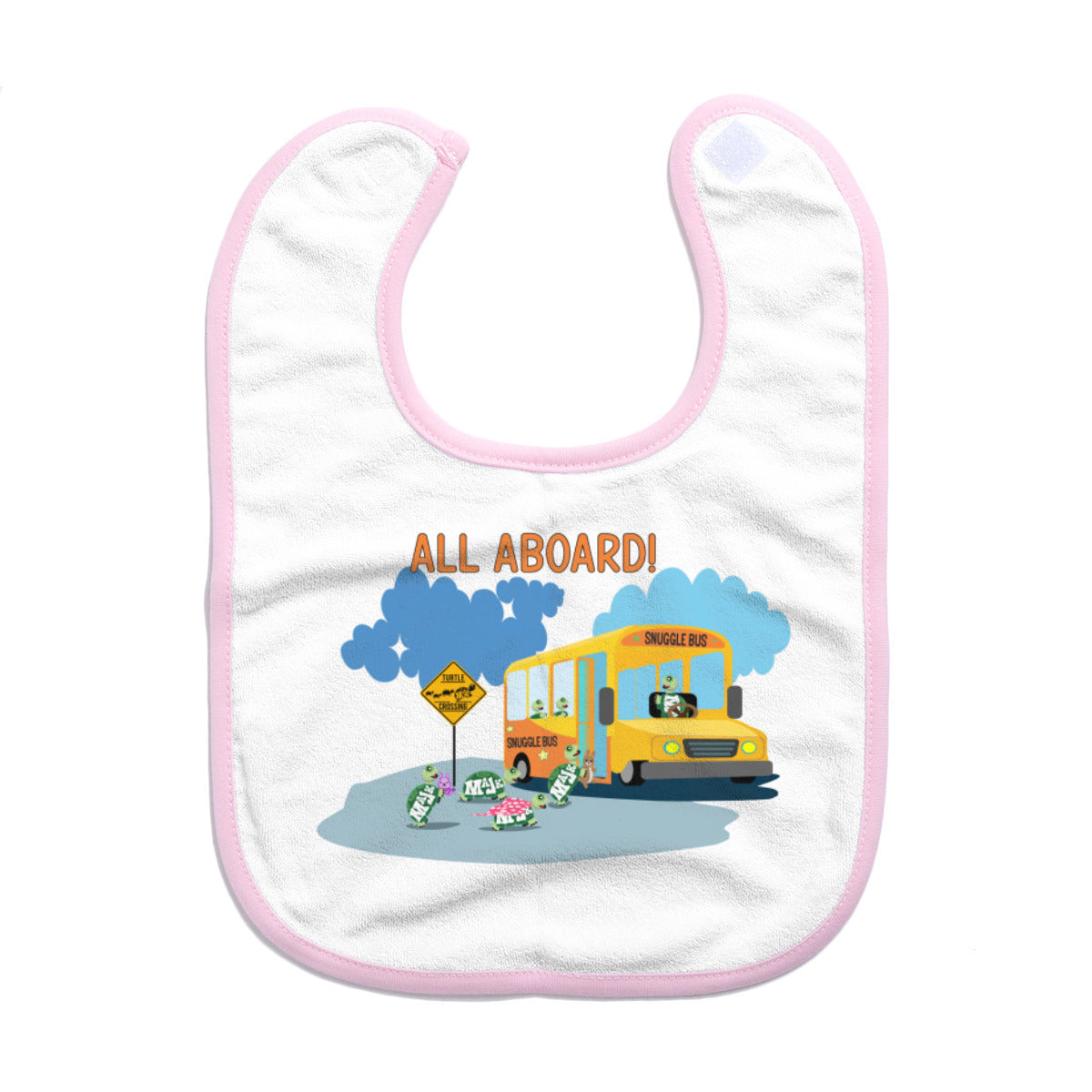 Cotton Baby Bib/Drooling Towel "Snuggle Bus"
