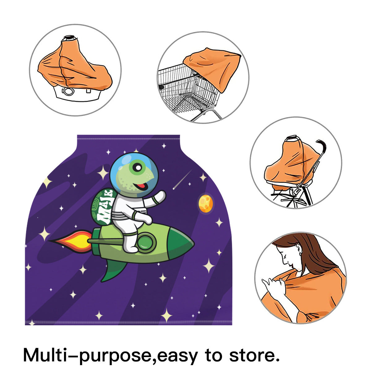 Versatile Milk Silk Nursing Cover "Love You to The Moon and Back"