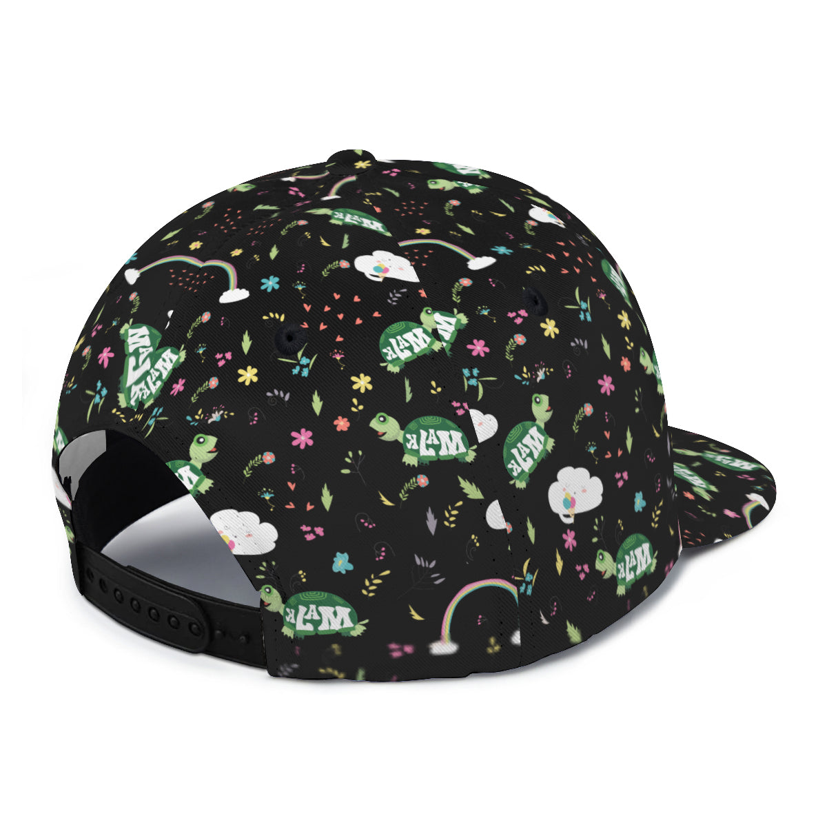 Full width flat visor brim hat "Happy Nights"